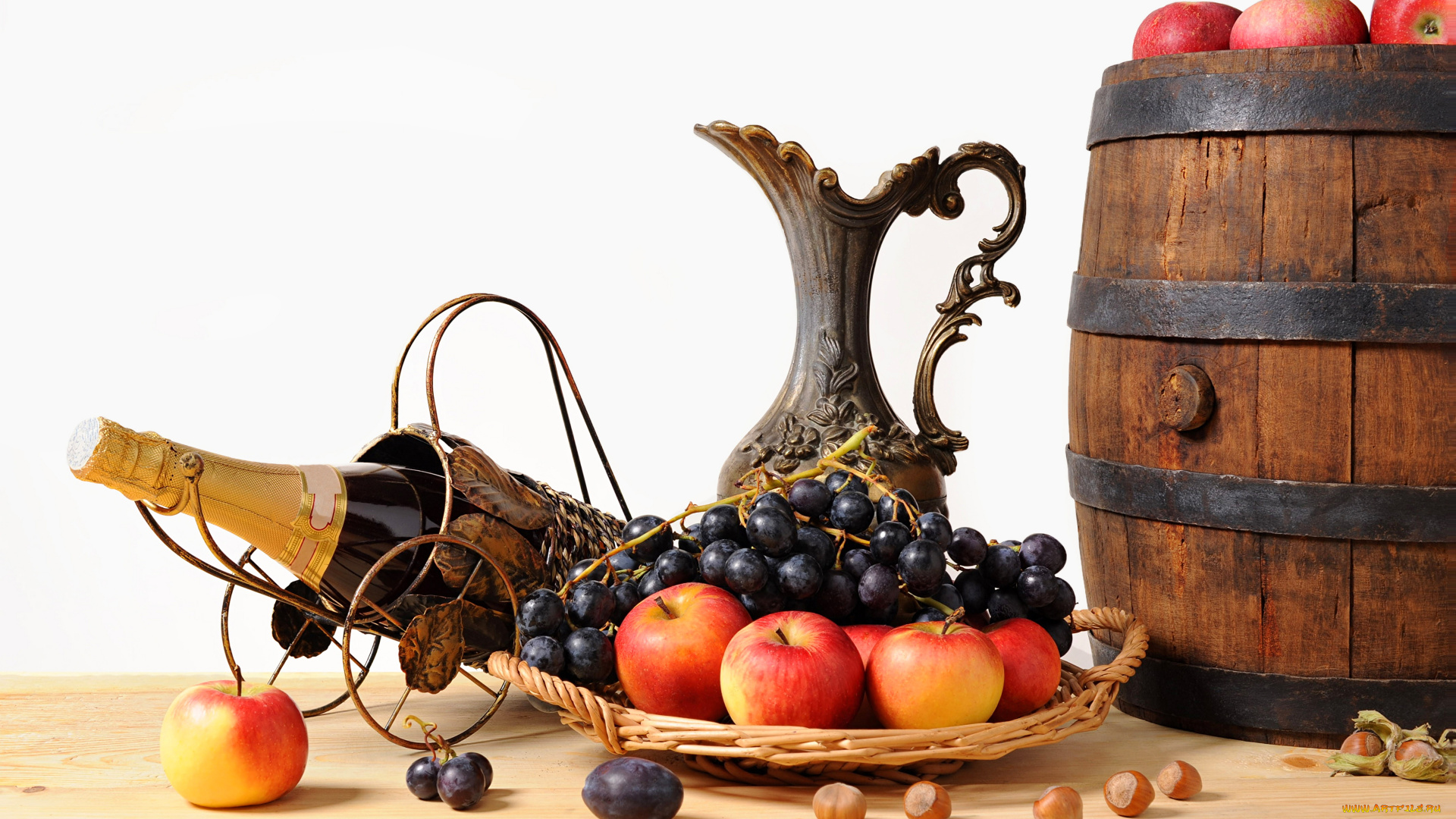 еда, фрукты, ягоды, кувшин