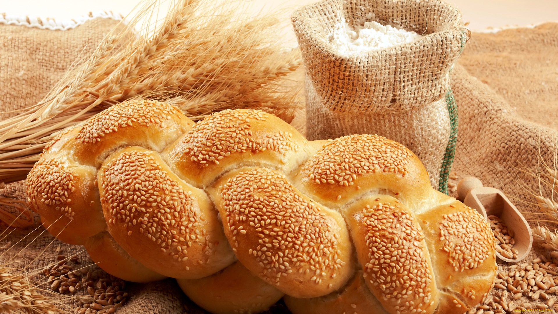 еда, хлеб, выпечка, зерно, кунжут, плетёнка