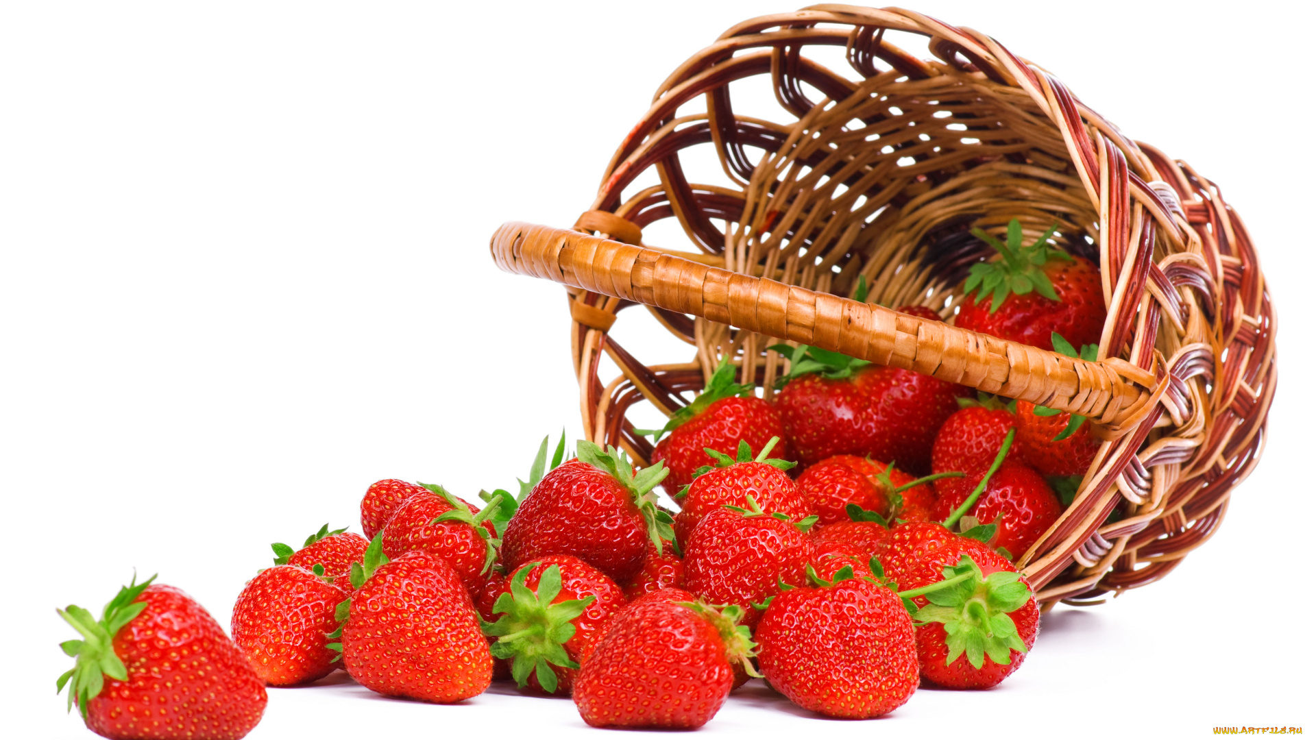 еда, клубника, земляника, корзинка, ягоды