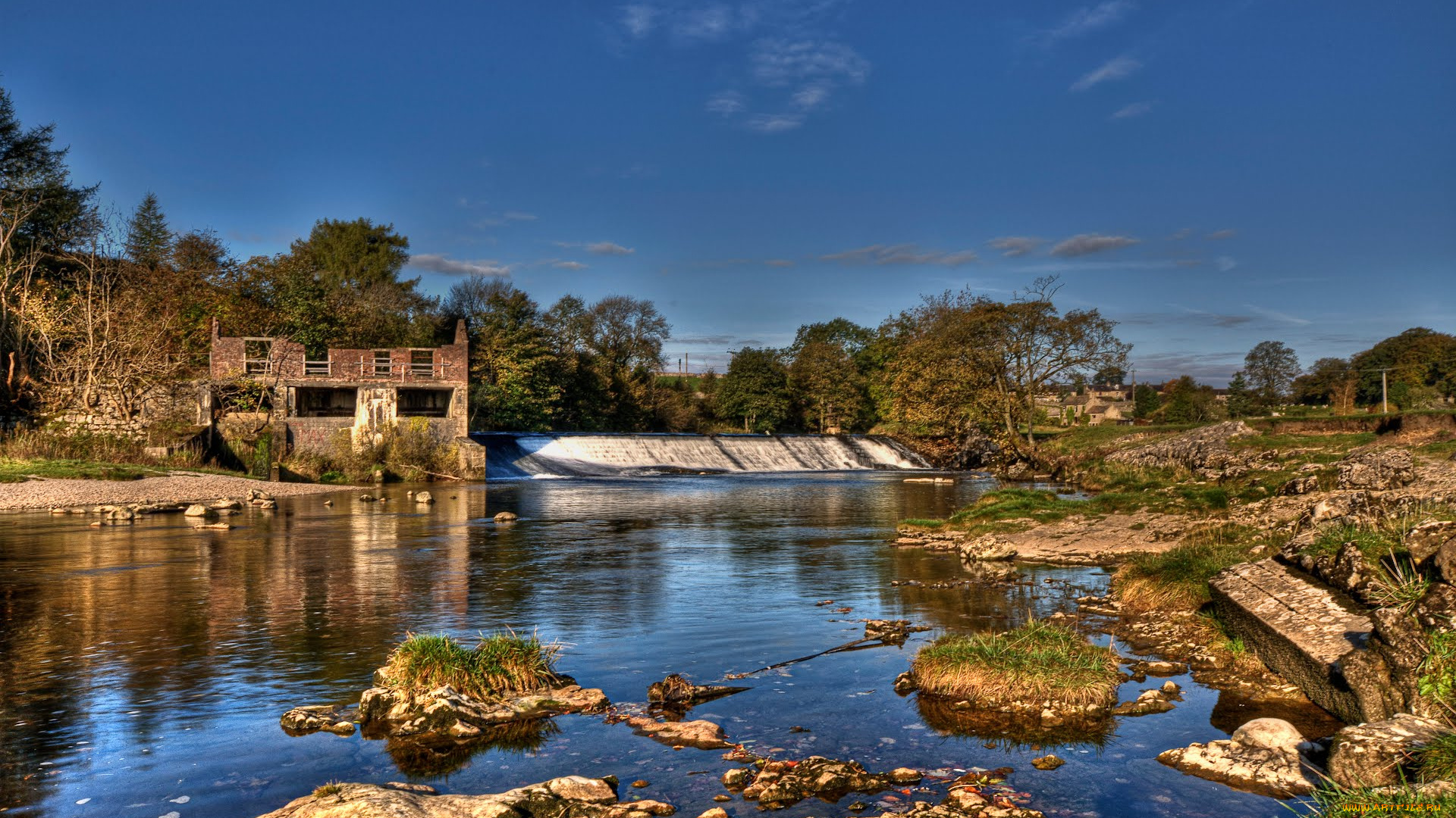 river, wharfe, природа, реки, озера, grassington