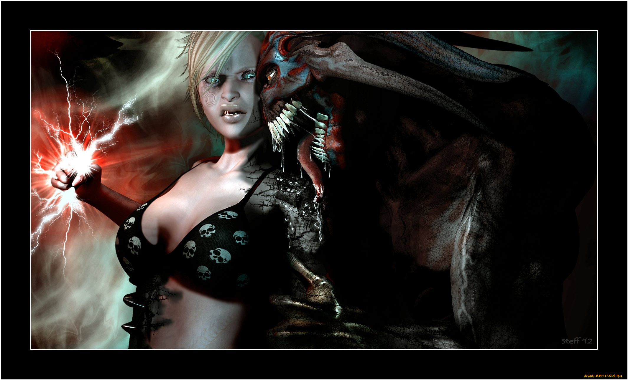 3д, графика, creatures, существа, лицо, магия