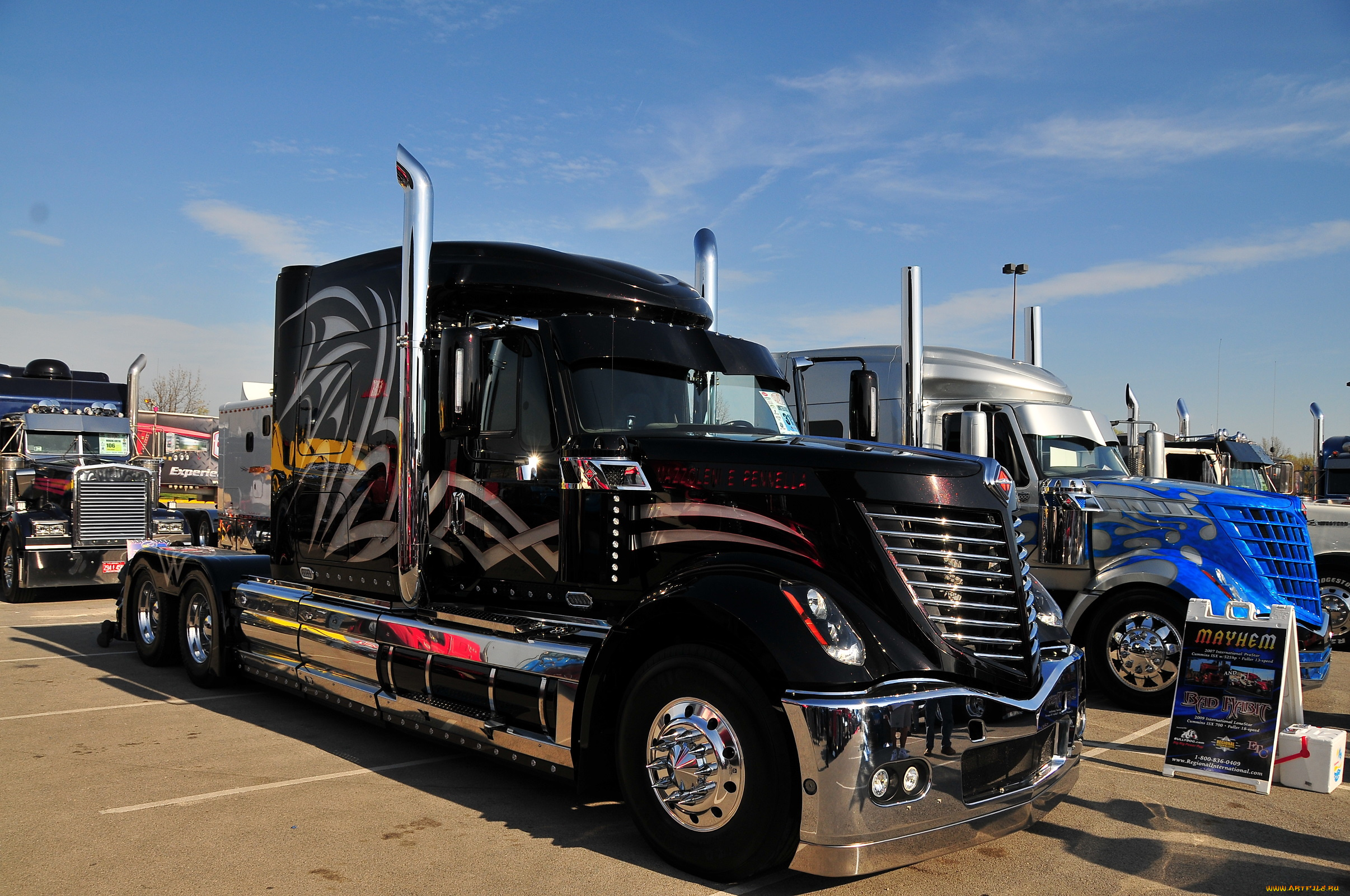 автомобили, international, черный, кабина, хром