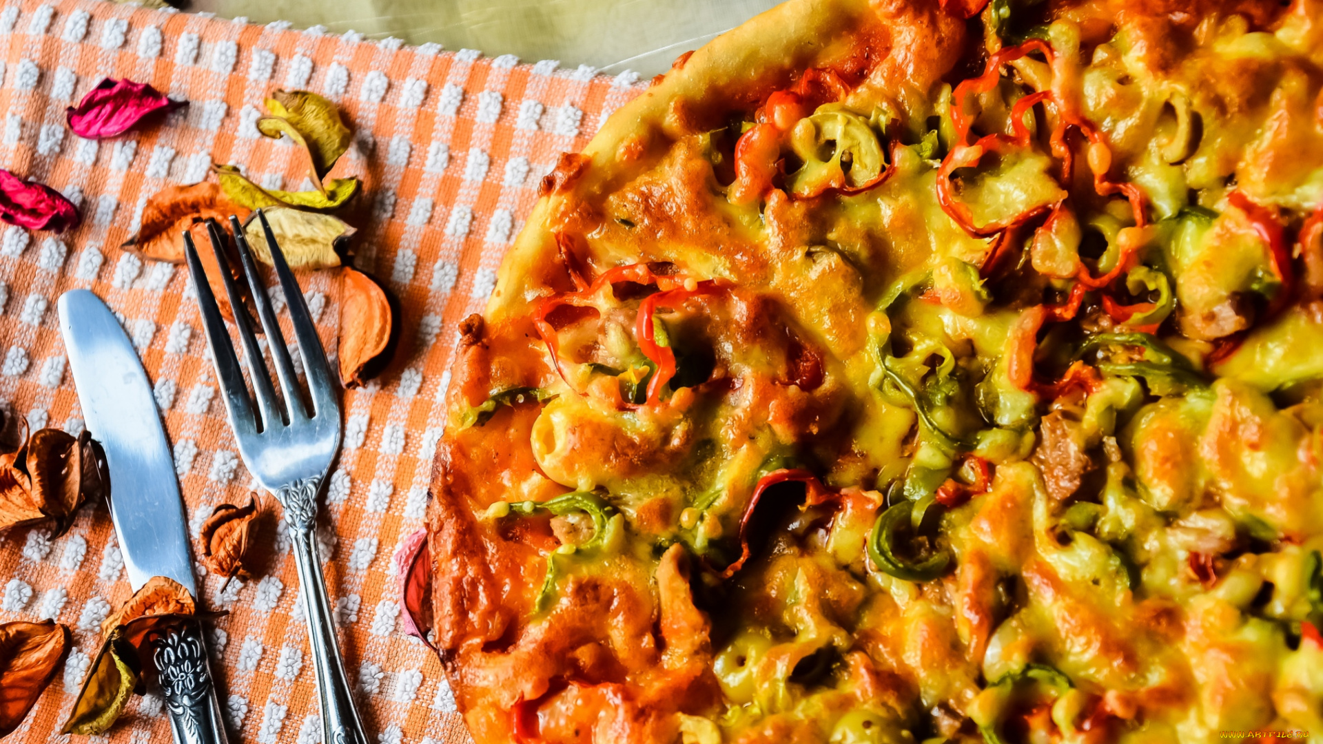 еда, пицца, овощи, сыр