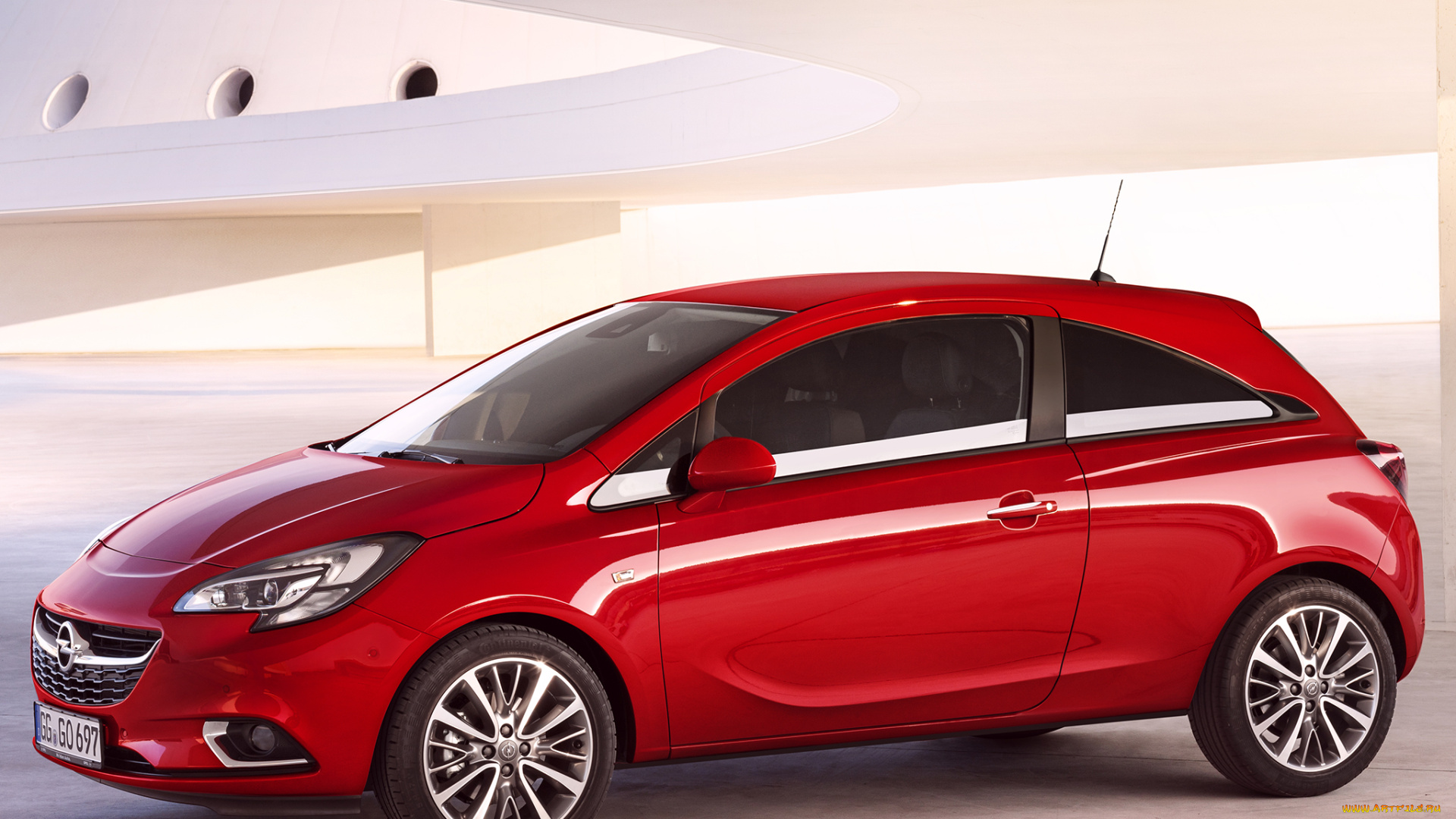 автомобили, opel, 5-door, corsa, красный, 2014г