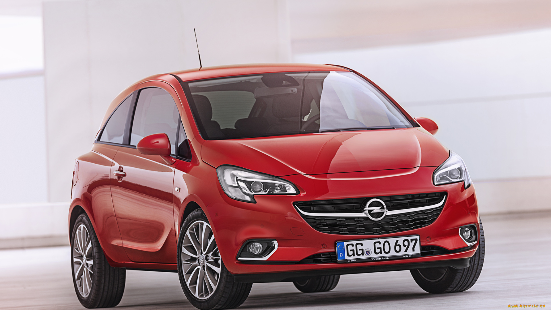 автомобили, opel, corsa, 5-door, 2014г, красный