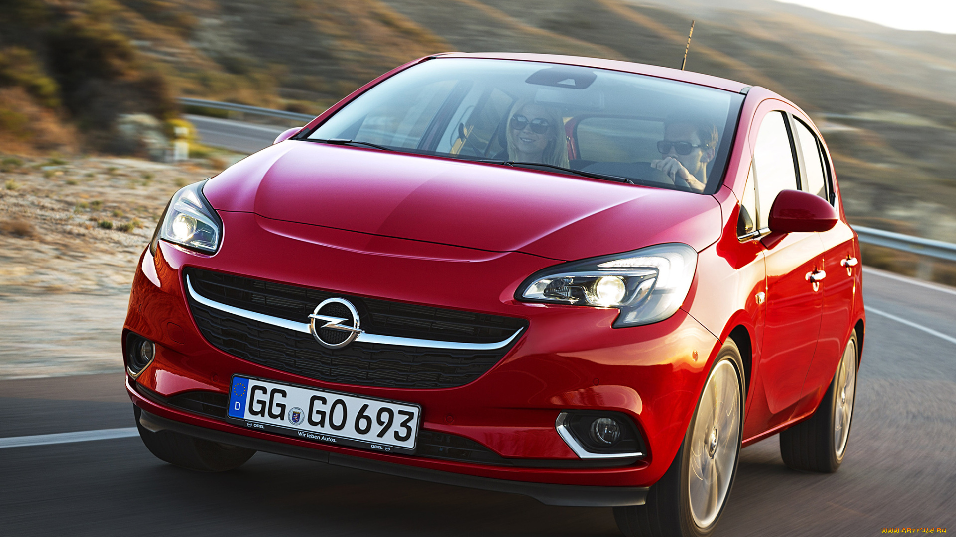 автомобили, opel, corsa, красный, 2014г, 5-door