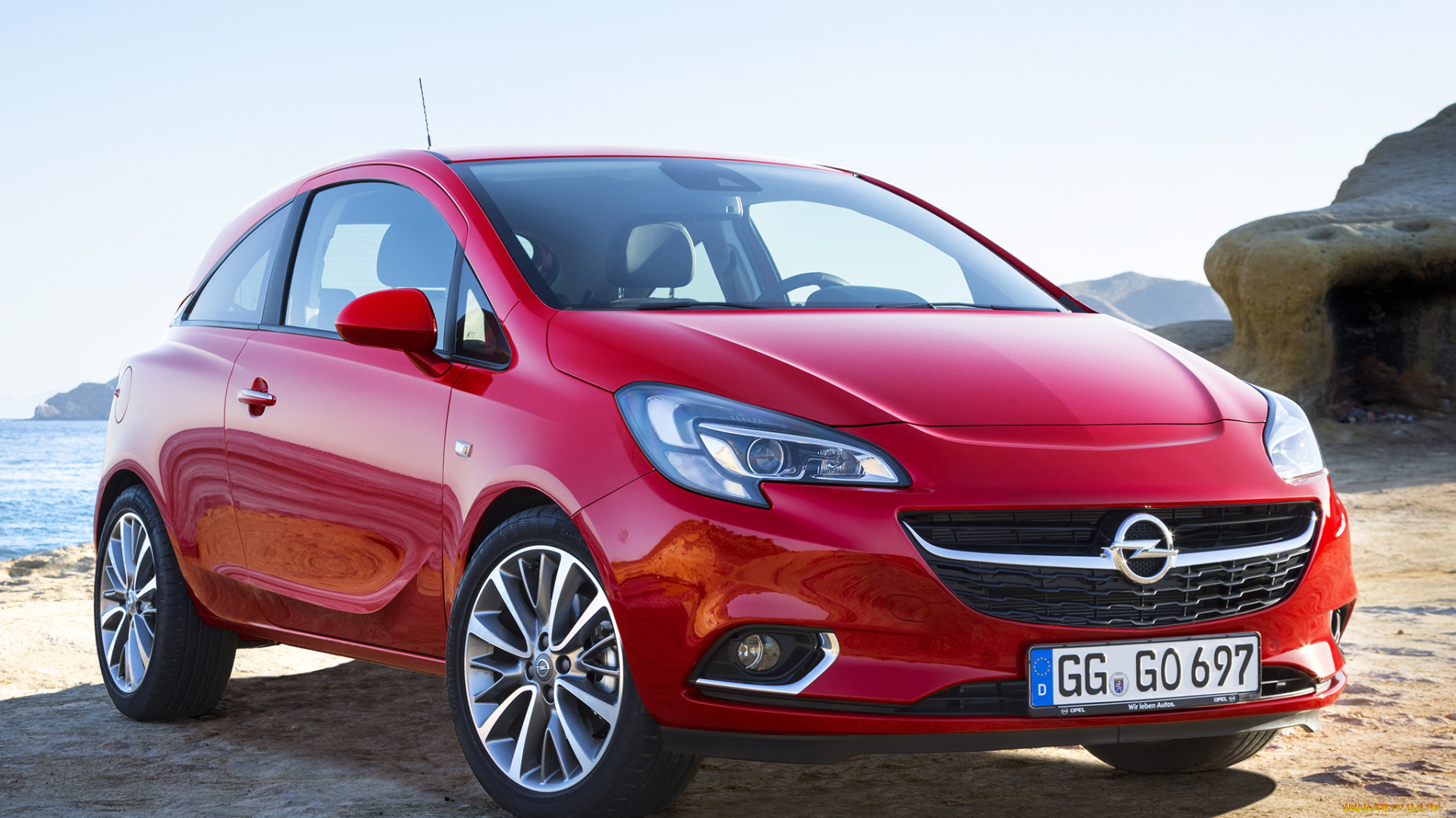 автомобили, opel, corsa, красный, 2014г, 5-door