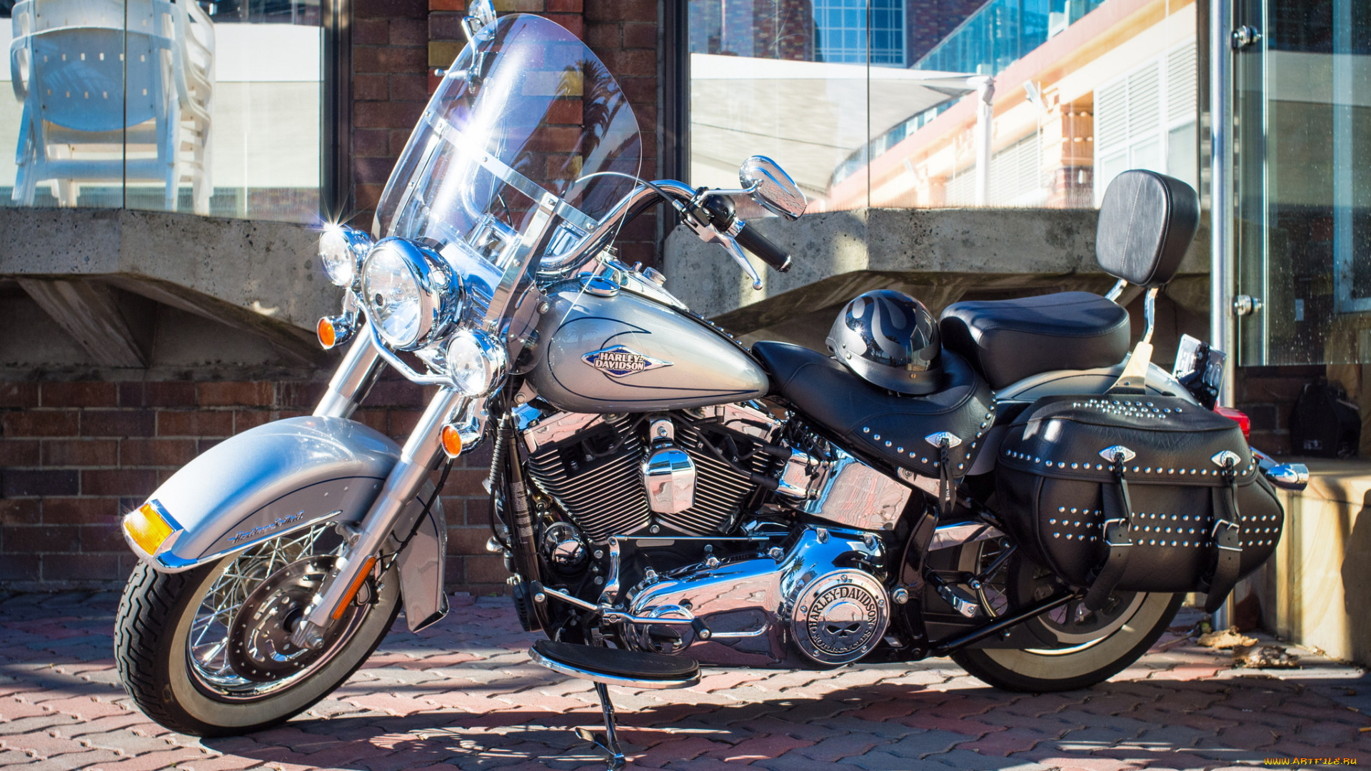 harley, davidson, мотоциклы, harley-davidson, байк, лужайка