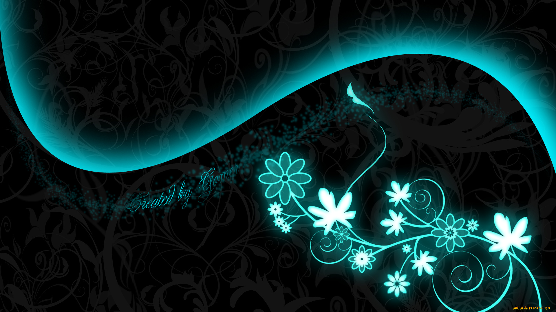 векторная, графика, цветы, узор, фон, цвета