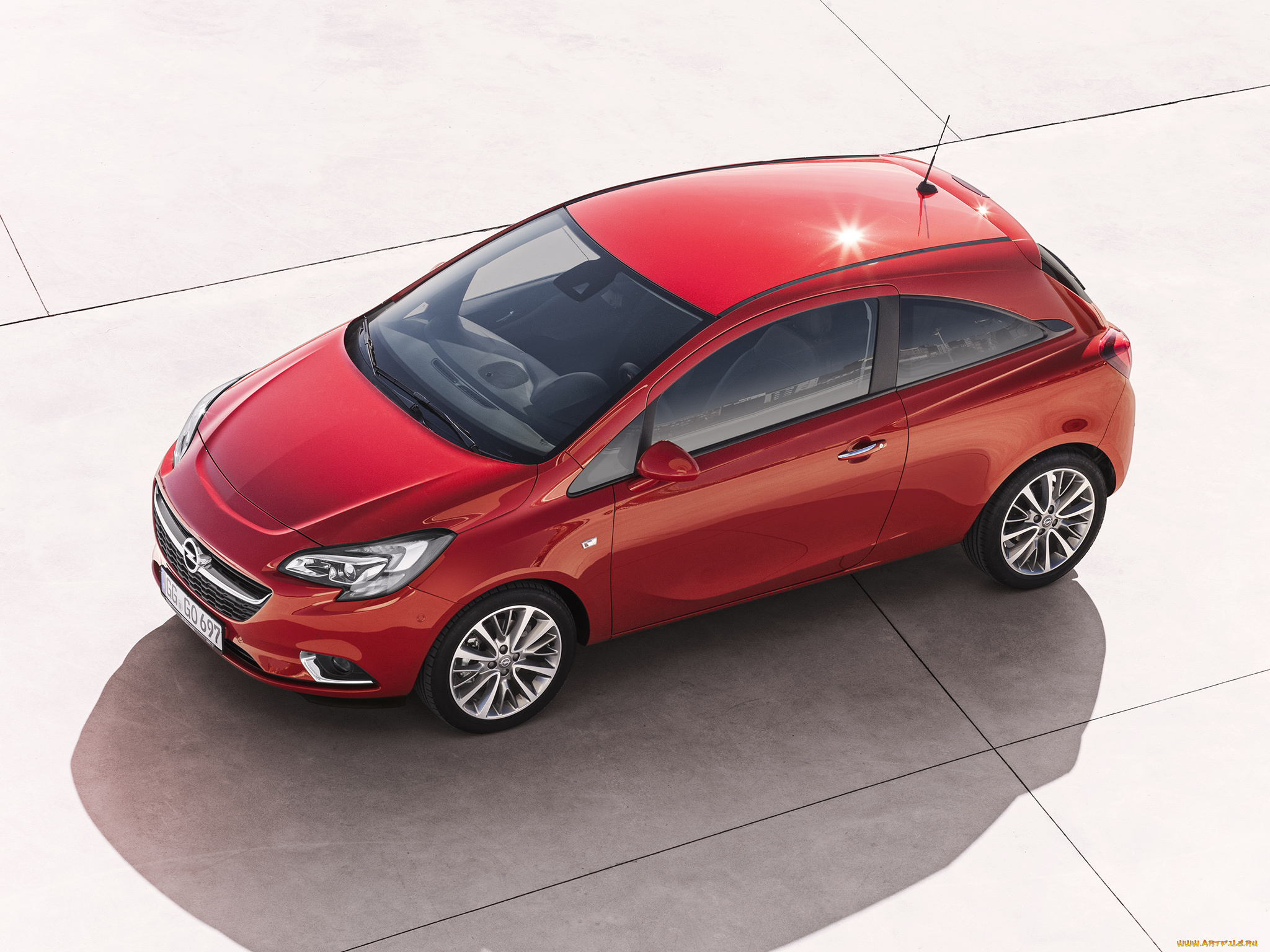 автомобили, opel, 5-door, corsa, 2014г, красный