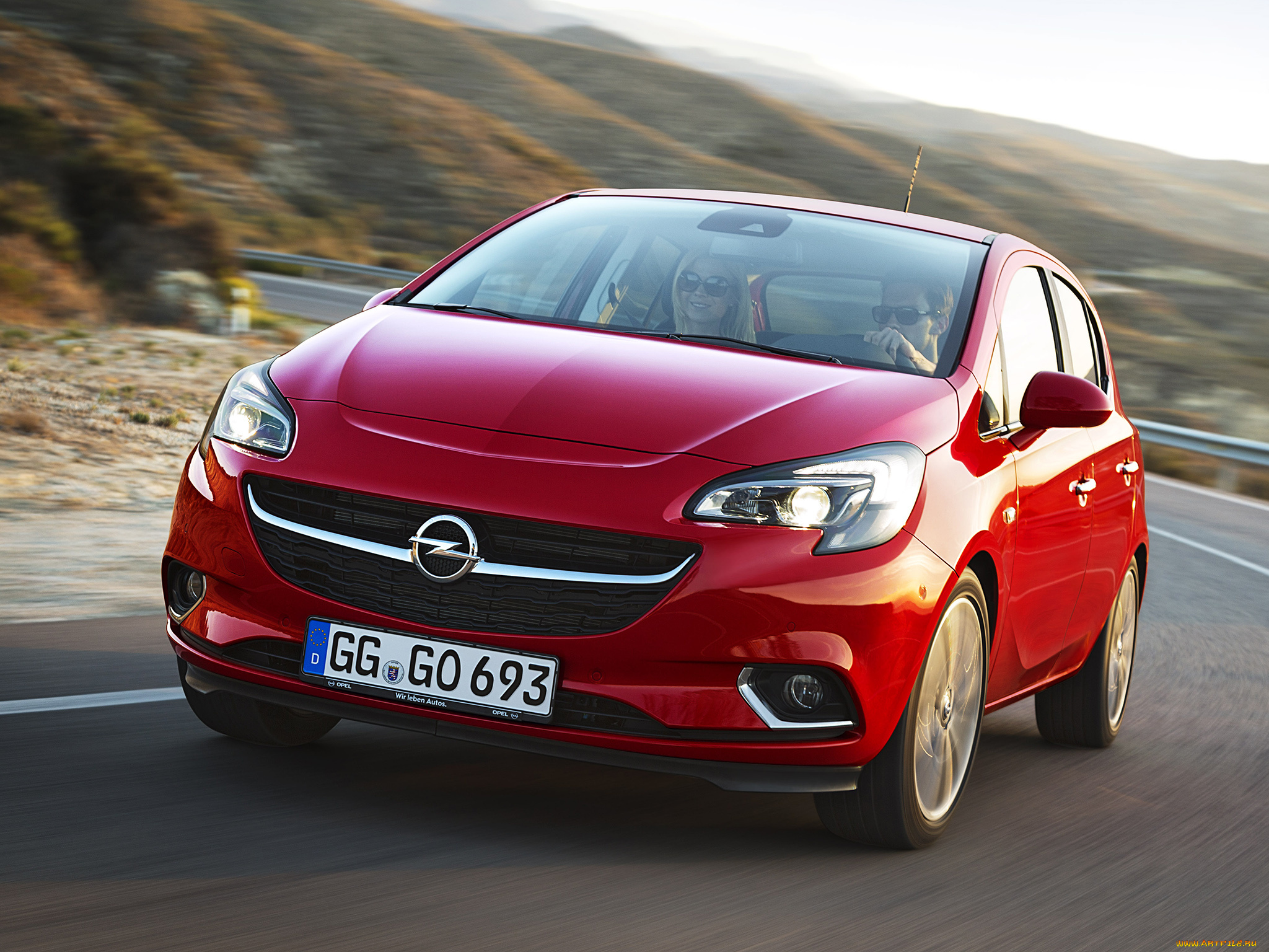 автомобили, opel, corsa, красный, 2014г, 5-door
