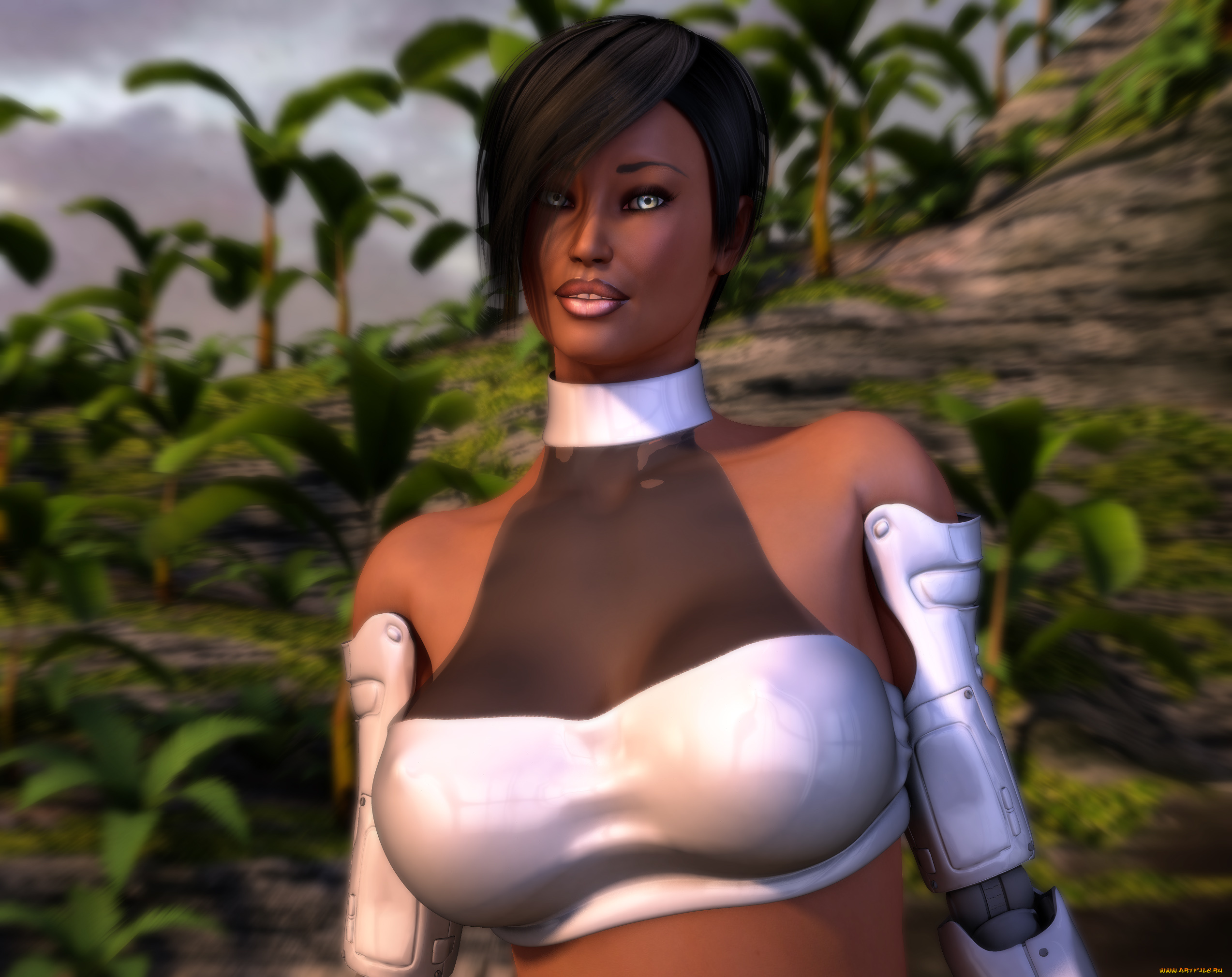 3д, графика, _science, fiction, девушка, взгляд