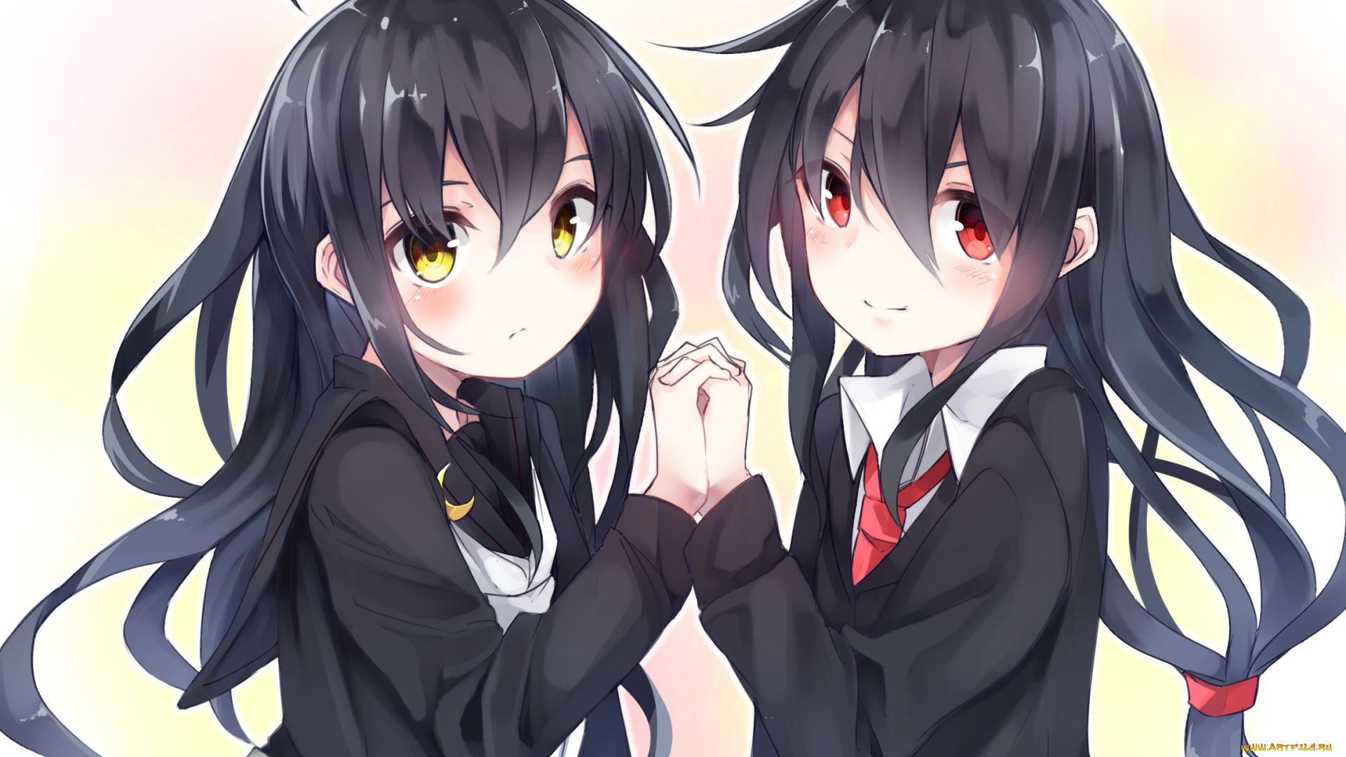 аниме, kantai, collection, kancolle, hatsushimo, брюнетки, kantai, collection, девочки, арт, haegiwa, mikazuki, подруги