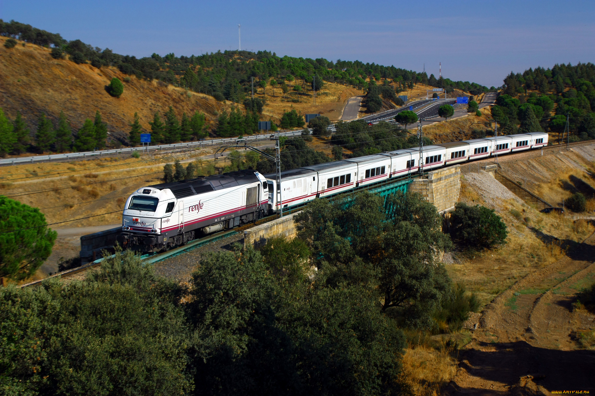 техника, поезда, рельсы, локомотив, состав, дорога, железная