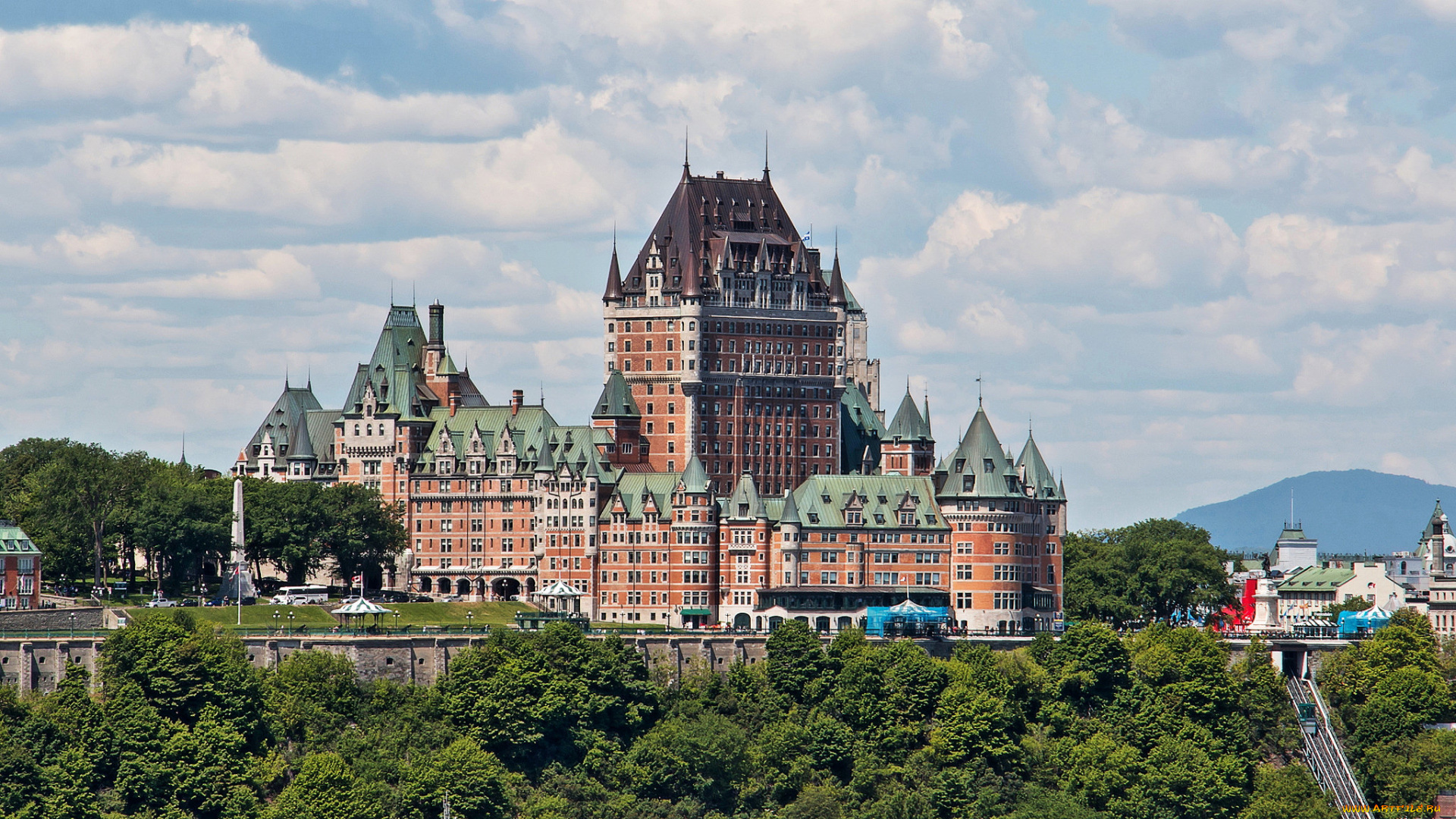 chateau, frontenac, , de, l&, 233, vis, города, замки, франции, замок
