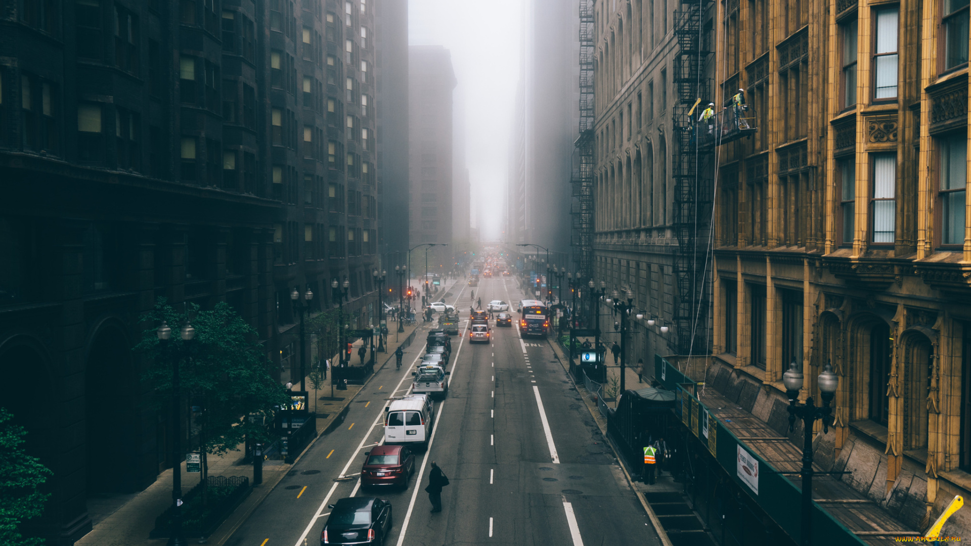 города, Чикаго, , сша, туман, мичиган, Чикаго, иллиноис, город, небоскребы