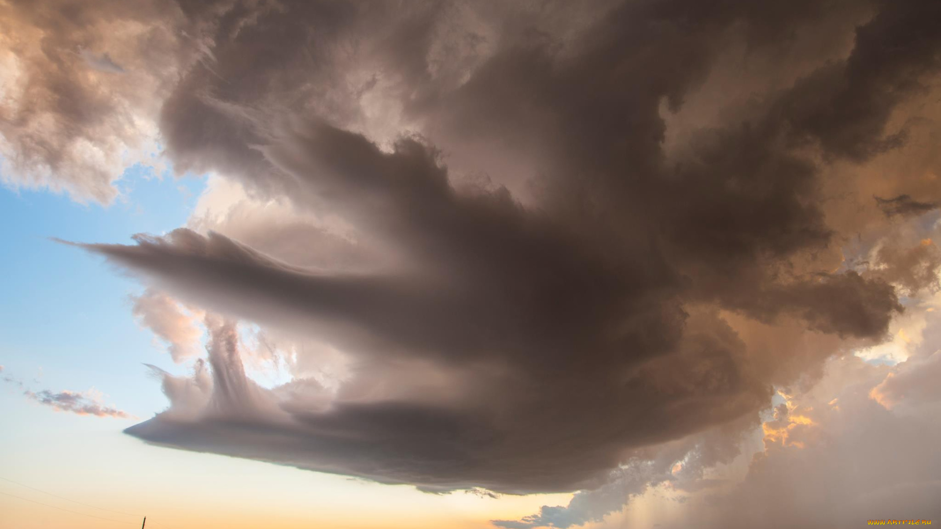 природа, стихия, туча, поле