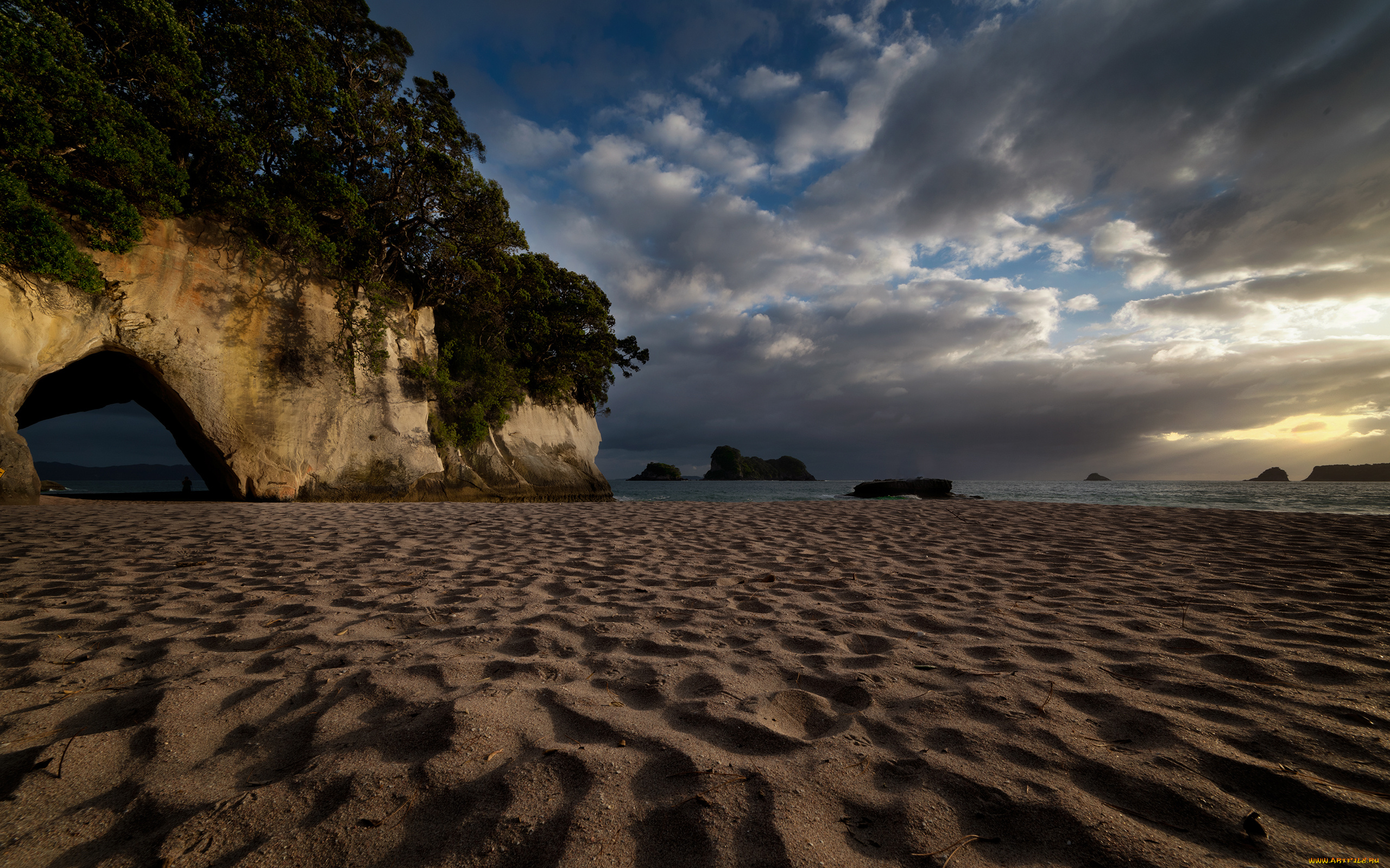 природа, побережье, арка, пляж, скала