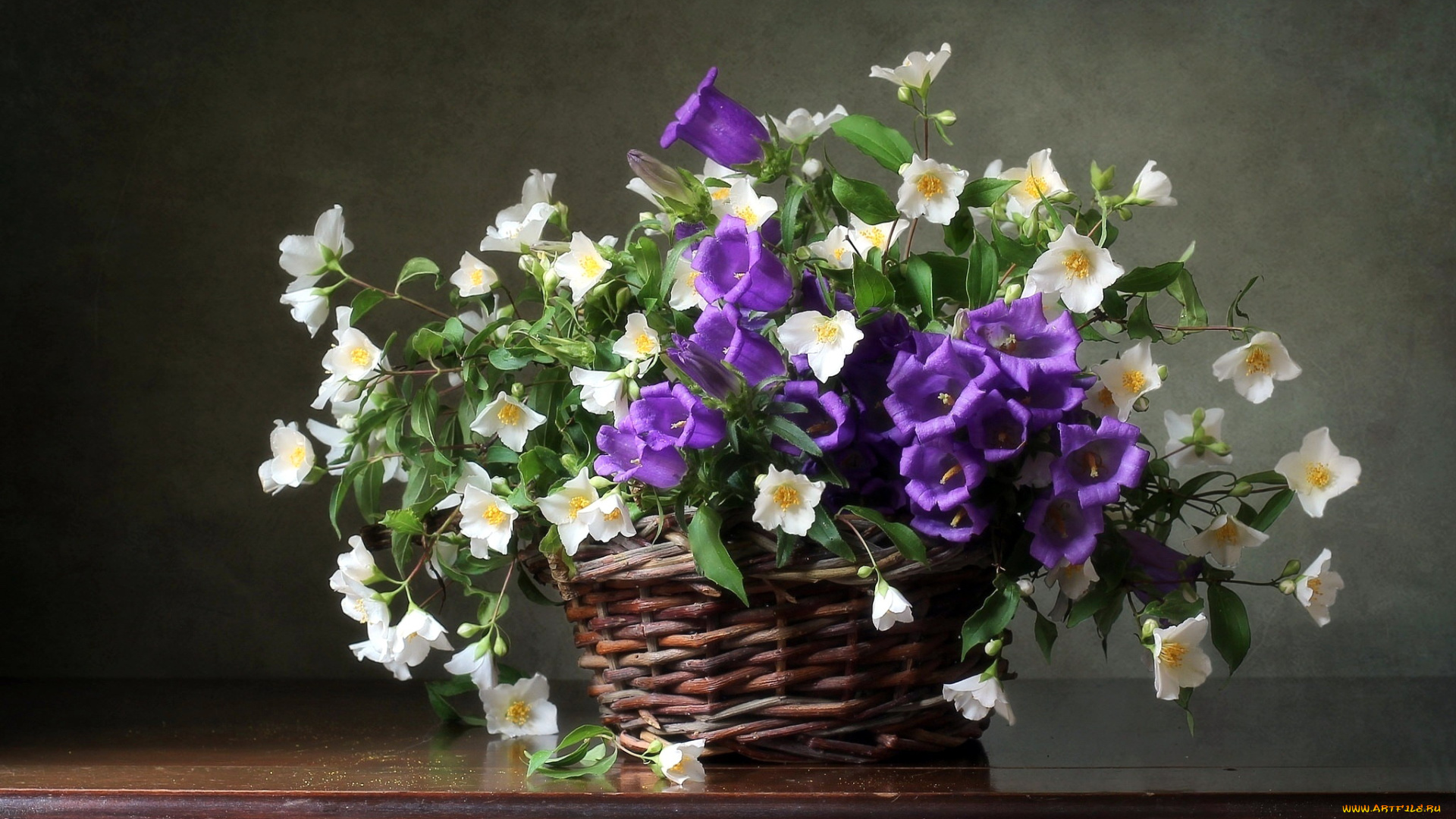 цветы, букеты, , композиции, жасмин, колокольчики