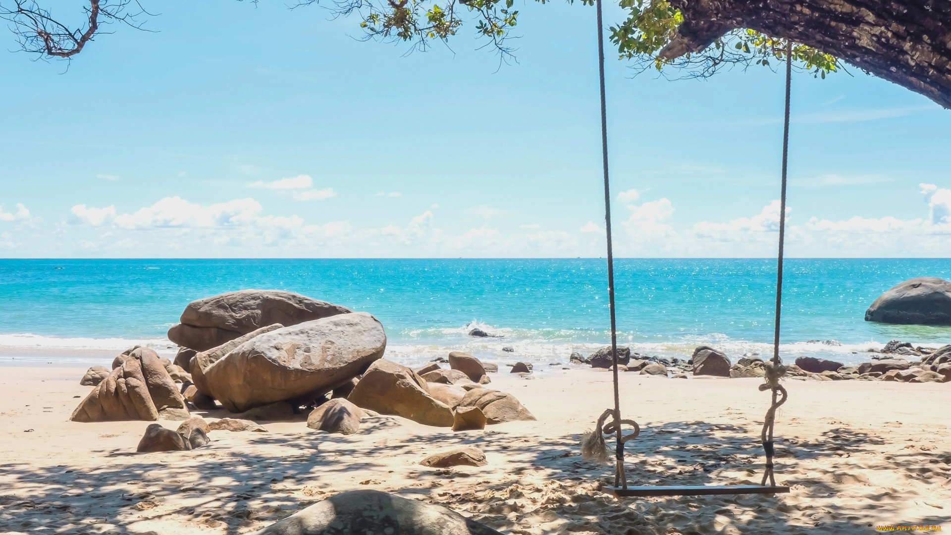 природа, побережье, wave, summer, лето, качели, волны, seascape, beach, пляж, sea, песок, море, sand