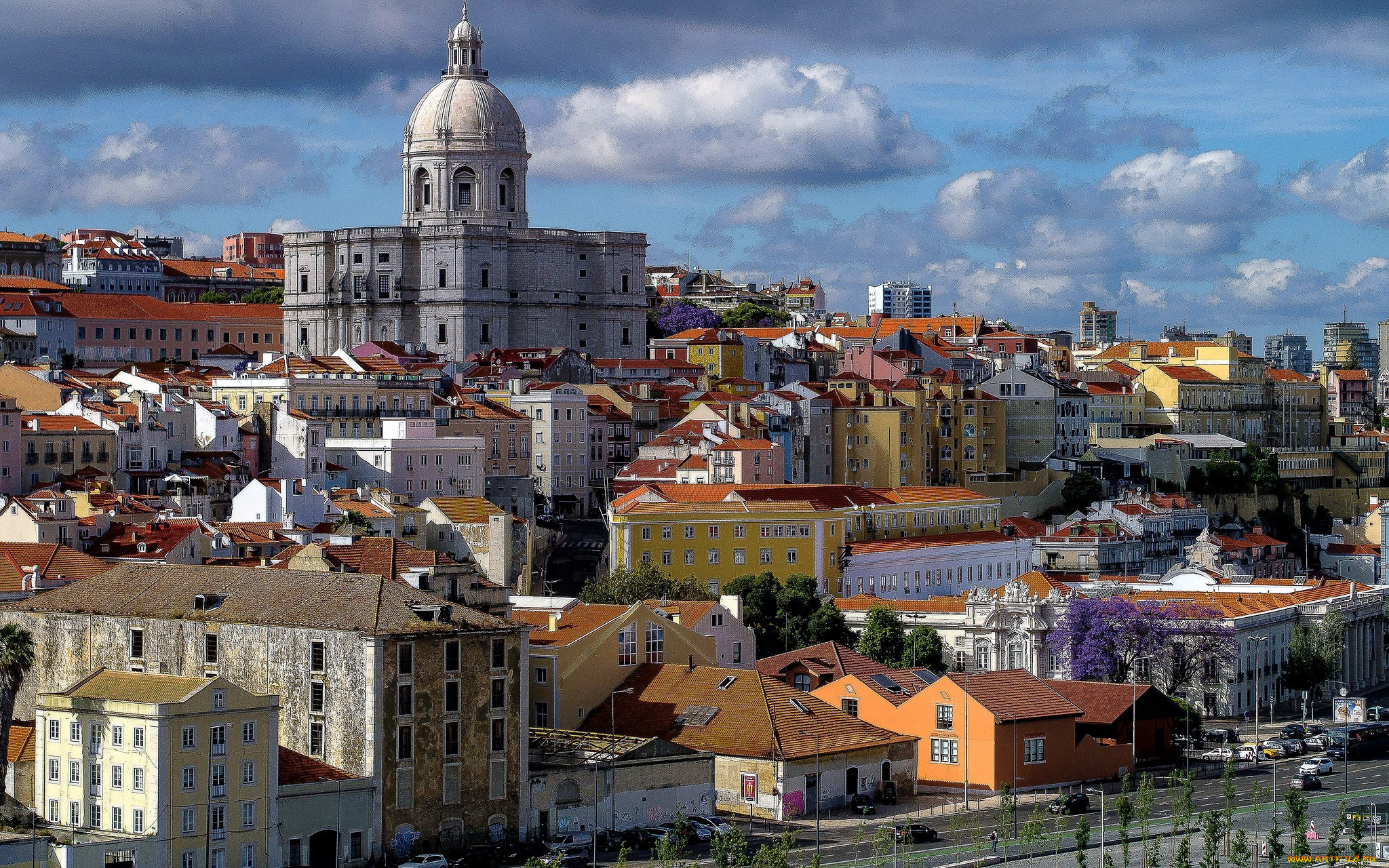 города, лиссабон, , португалия, панорама