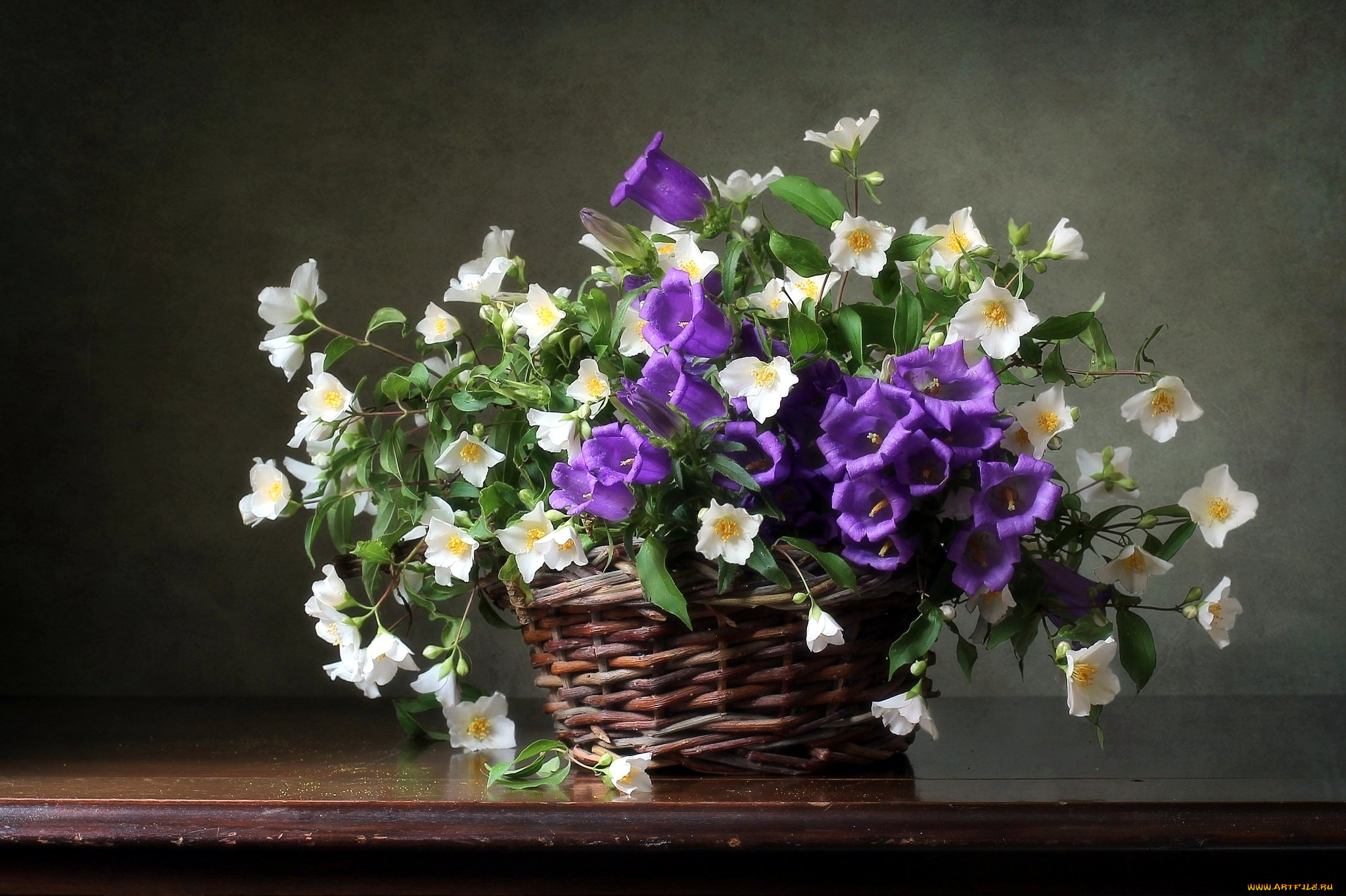 цветы, букеты, , композиции, жасмин, колокольчики