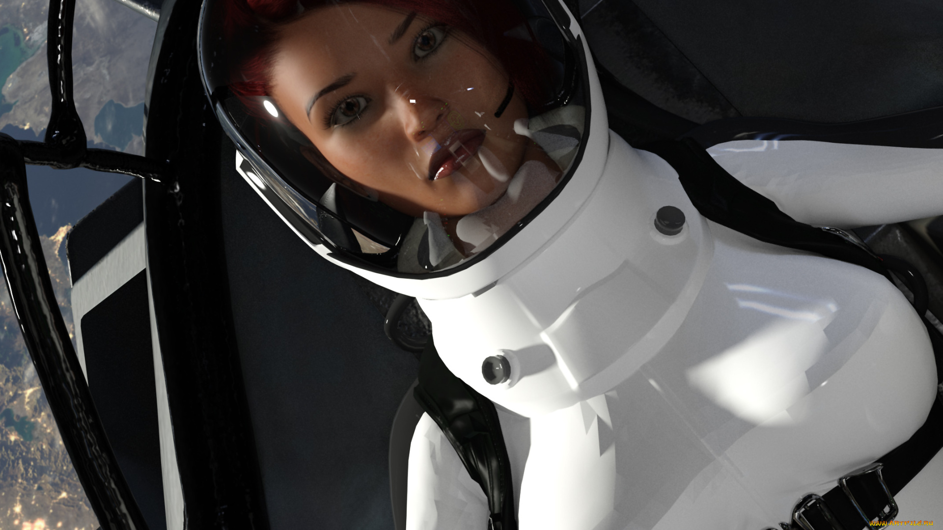 3д, графика, фантазия, , fantasy, фон, взгляд, девушка