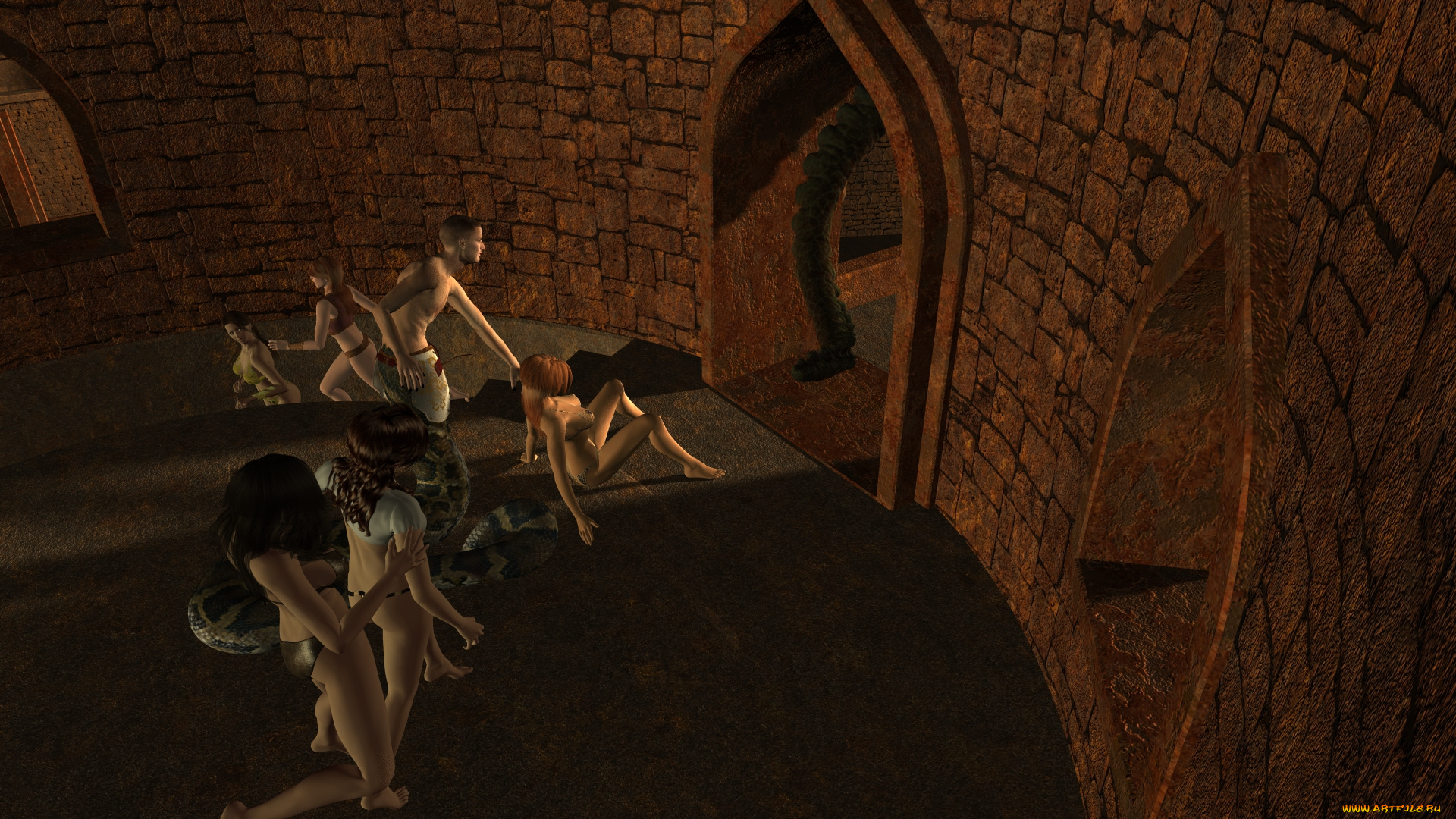 3д, графика, фантазия, , fantasy, фон, взгляд, девушки