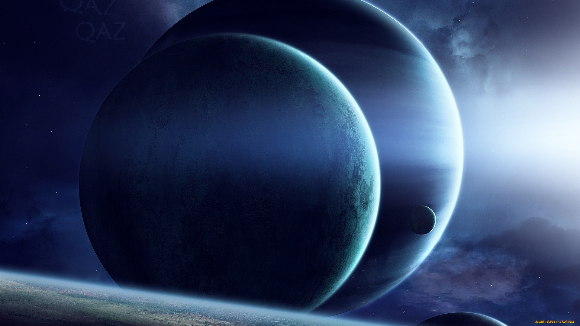 космос, арт, планеты, звезды, вселенная, галактика