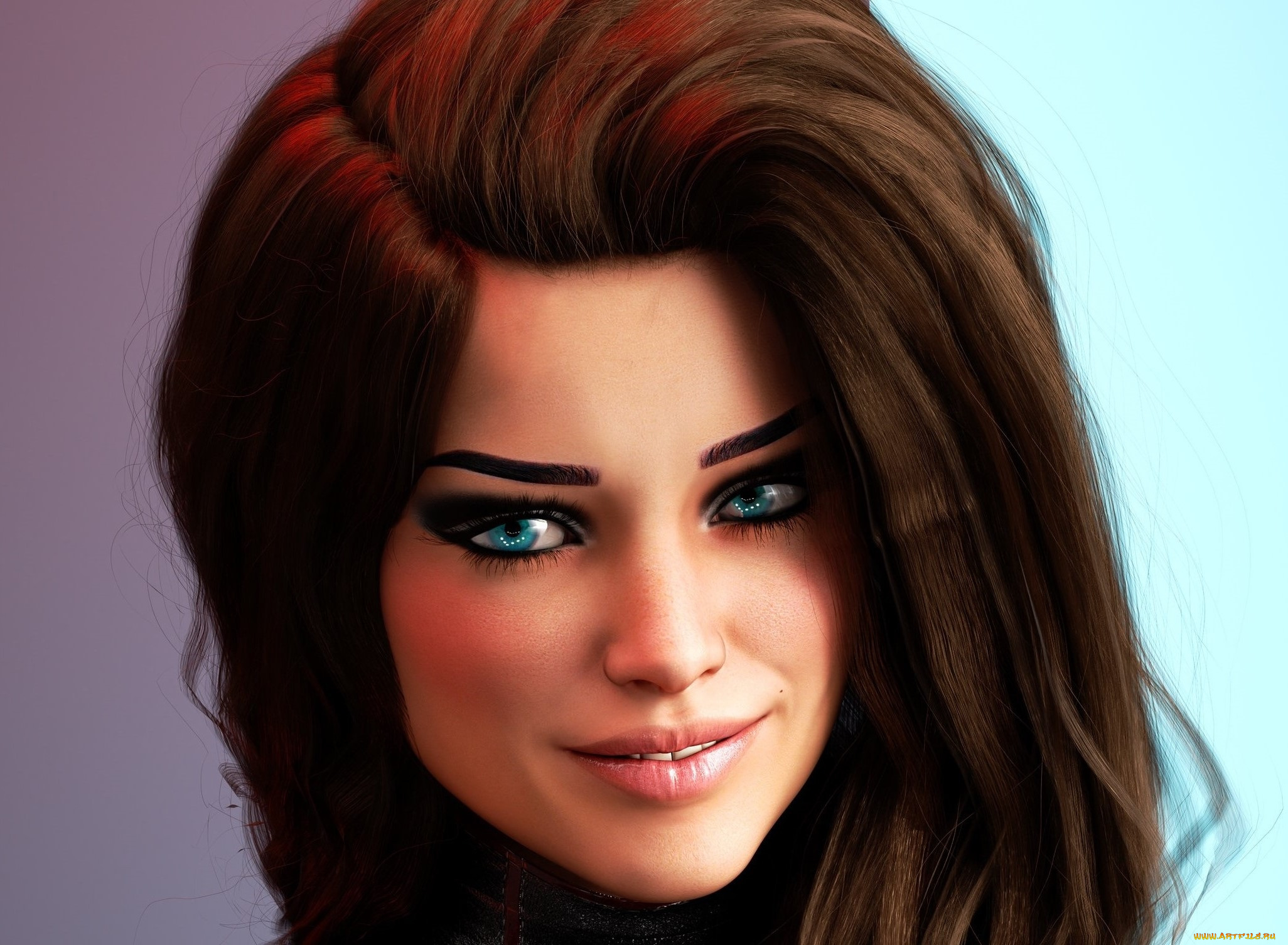 3д, графика, портрет, , portraits, фон, взгляд, девушка