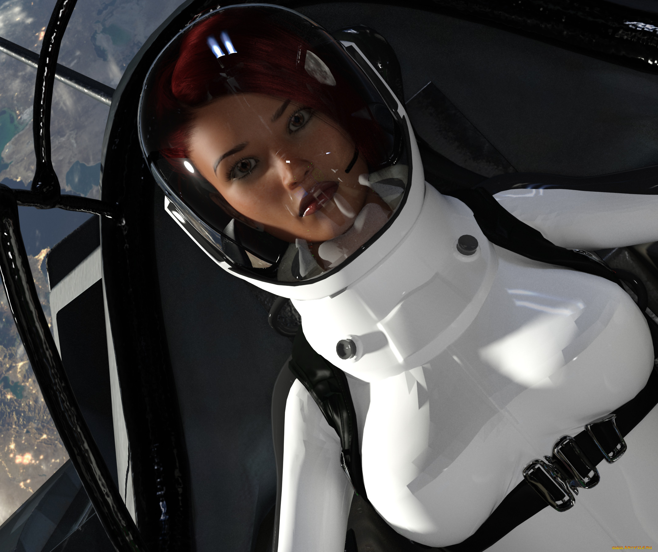 3д, графика, фантазия, , fantasy, фон, взгляд, девушка