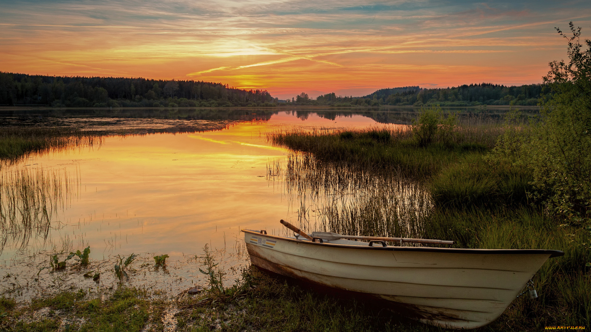 корабли, лодки, , шлюпки, река, лодка, заводь, закат