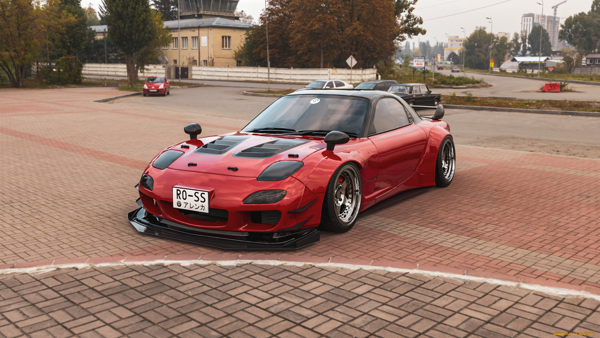 mazda, rx7, red, lady, автомобили, виртуальный, тюнинг, mazda, rx7, red, lady