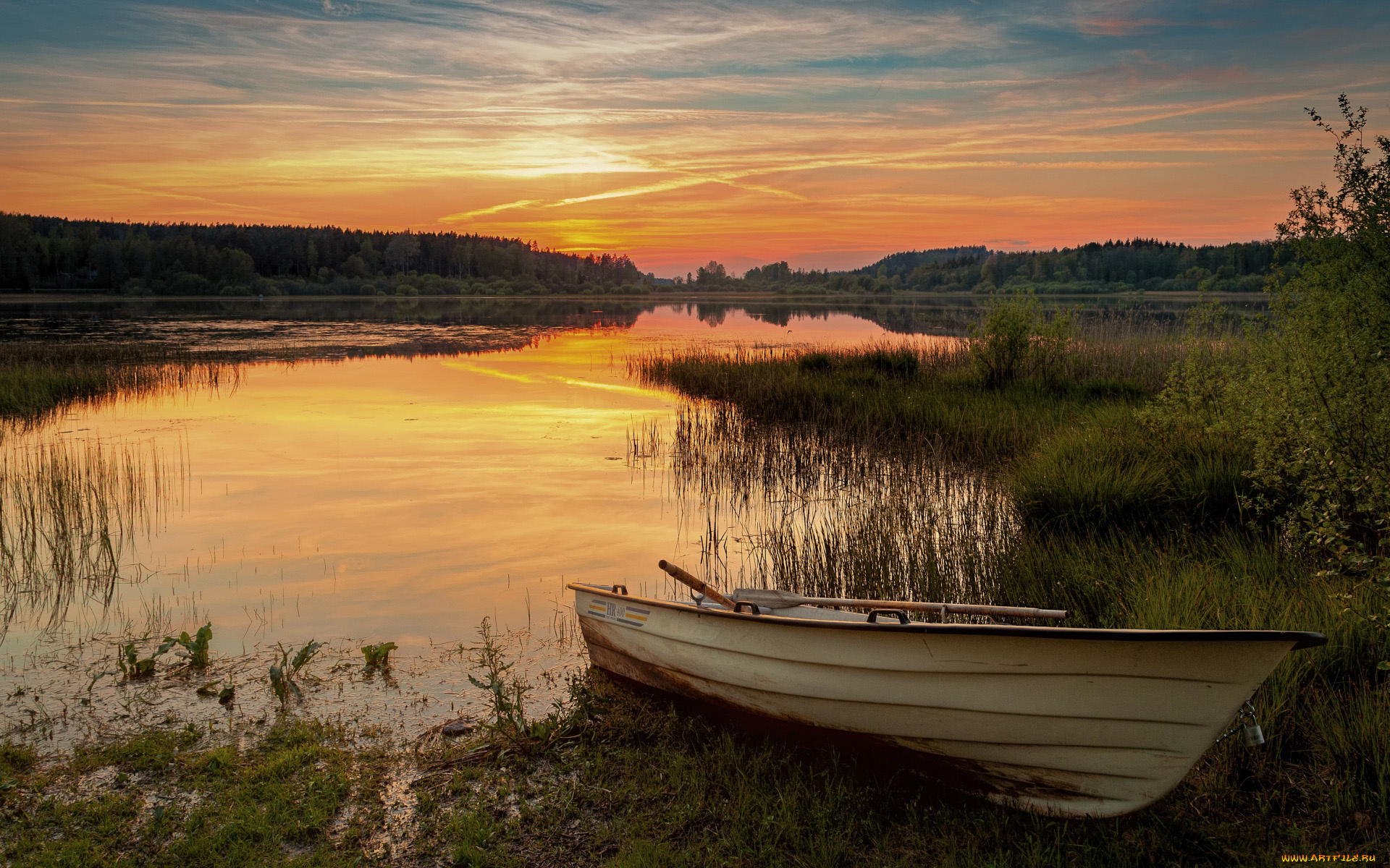 корабли, лодки, , шлюпки, река, лодка, заводь, закат