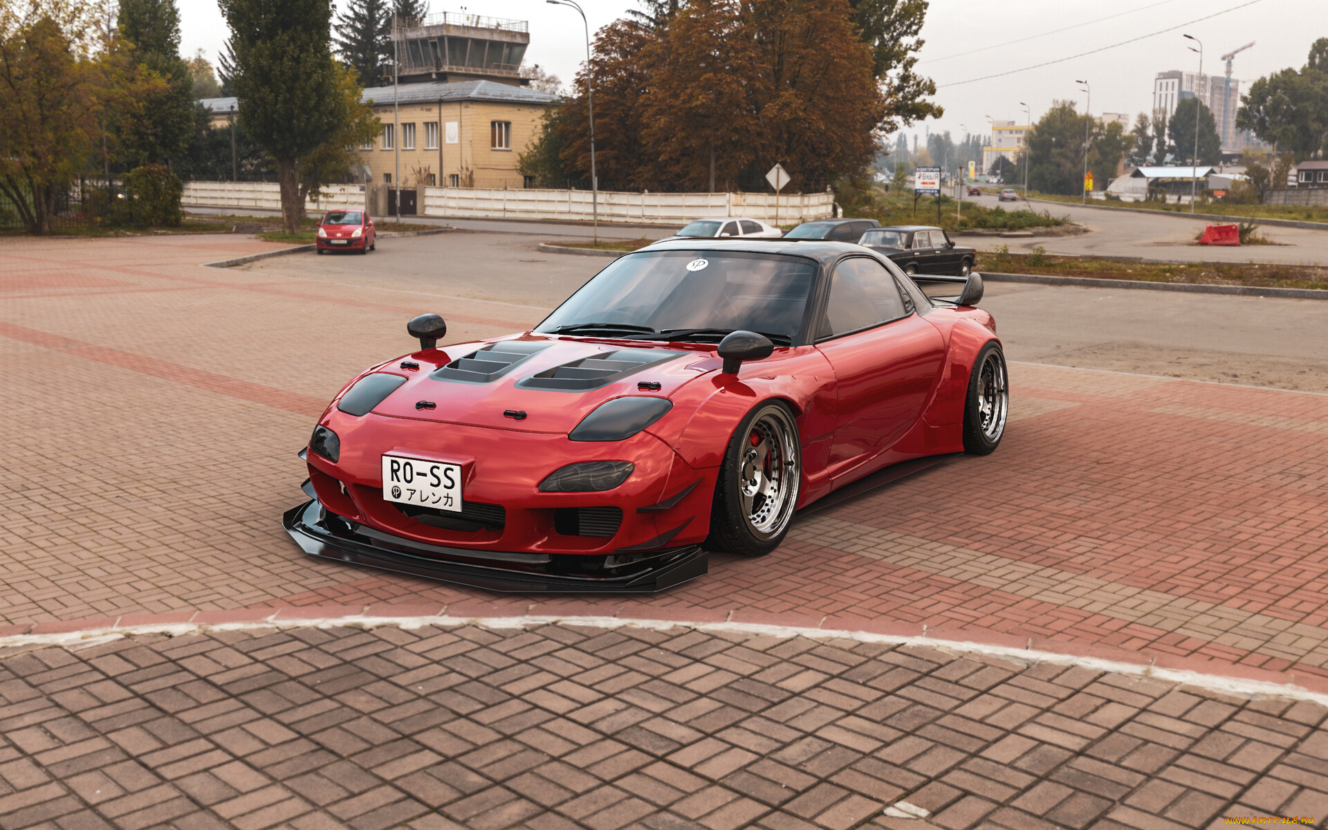 mazda, rx7, red, lady, автомобили, виртуальный, тюнинг, mazda, rx7, red, lady