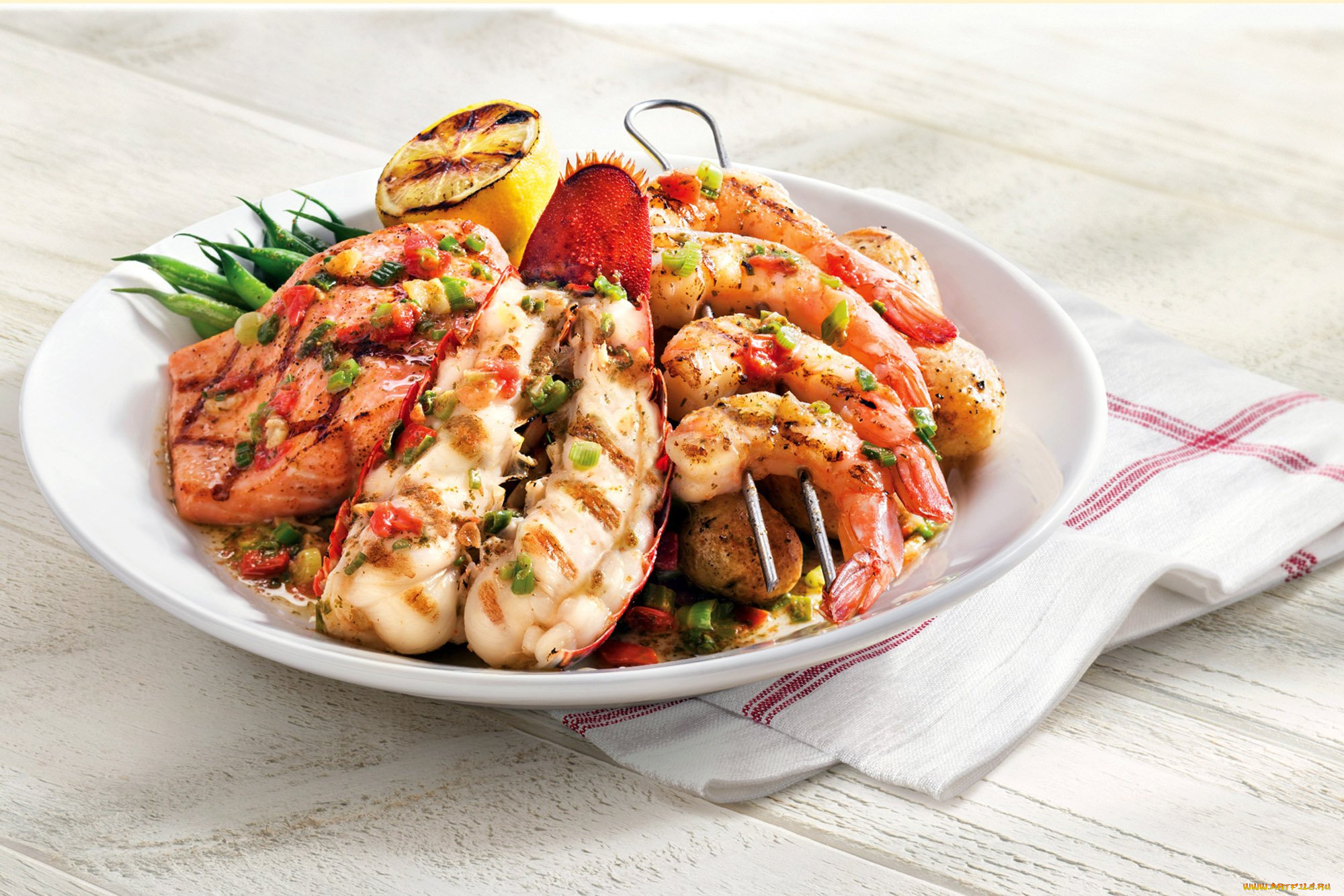 еда, рыбные, блюда, , с, морепродуктами, морепродукты