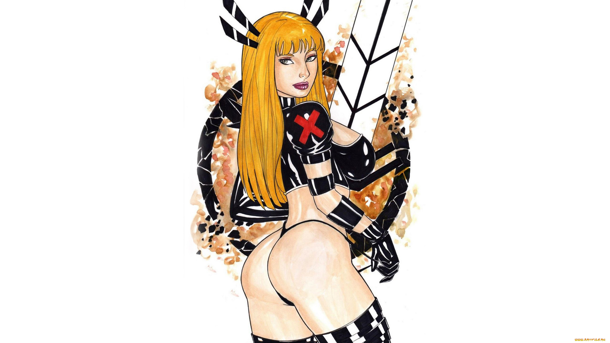 рисованное, elberty, oliveira, девушка, фон, взгляд, униформа