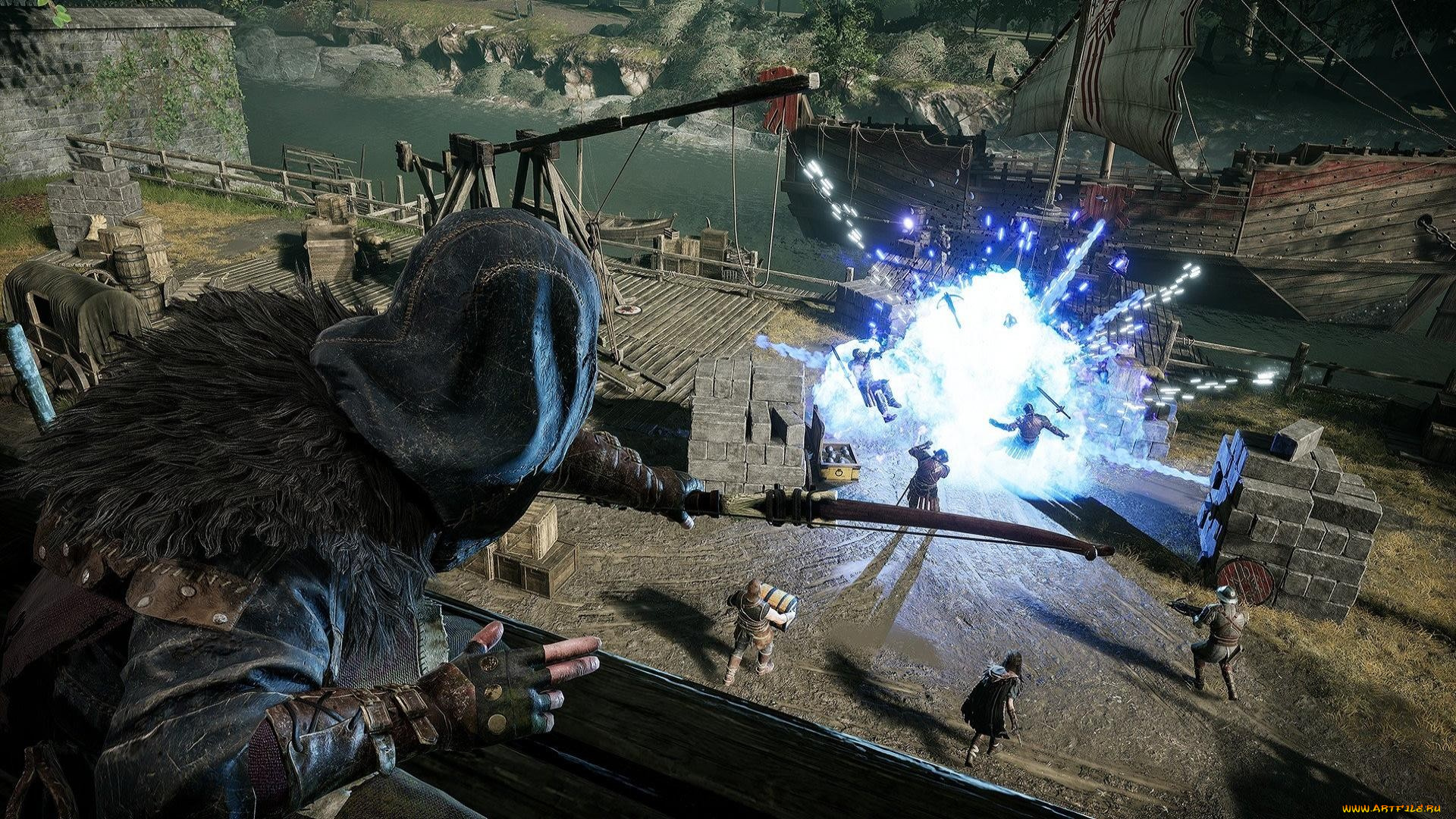 видео, игры, hood, , outlaws, &, legends, лучник, взрыв, порт, корабль