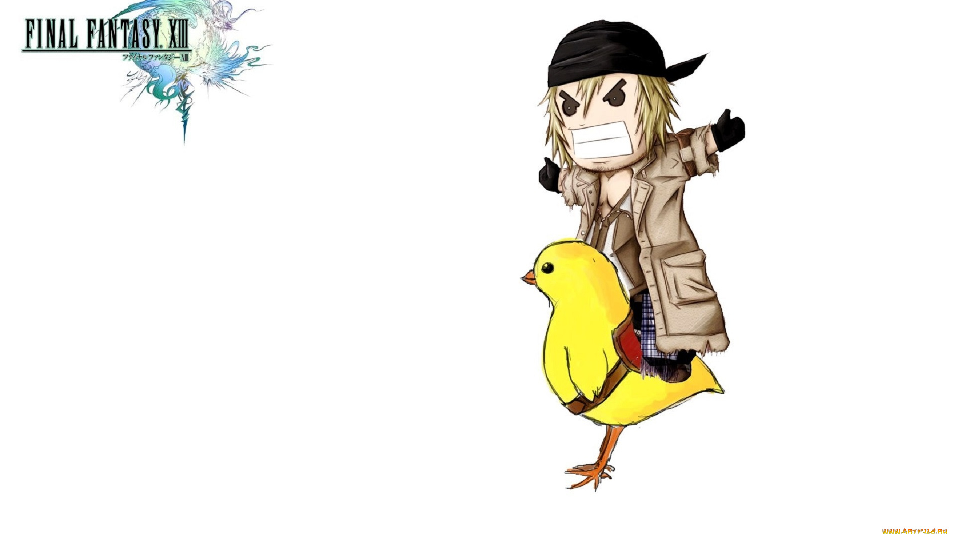 видео, игры, final, fantasy, xiii, персонаж, плащ, перчатки, бандана, цыпленок