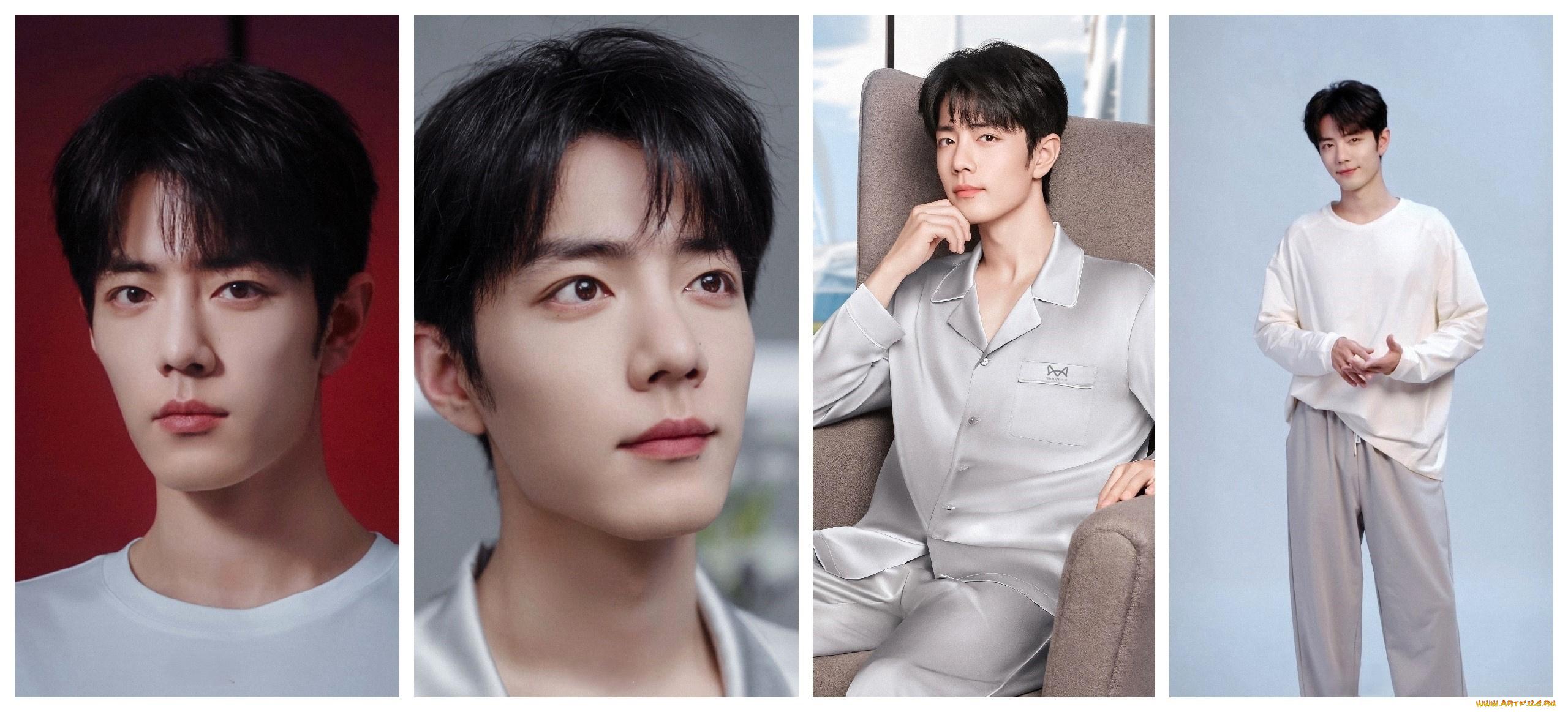 мужчины, xiao, zhan, актер, лицо, пижама, кресло, свитер