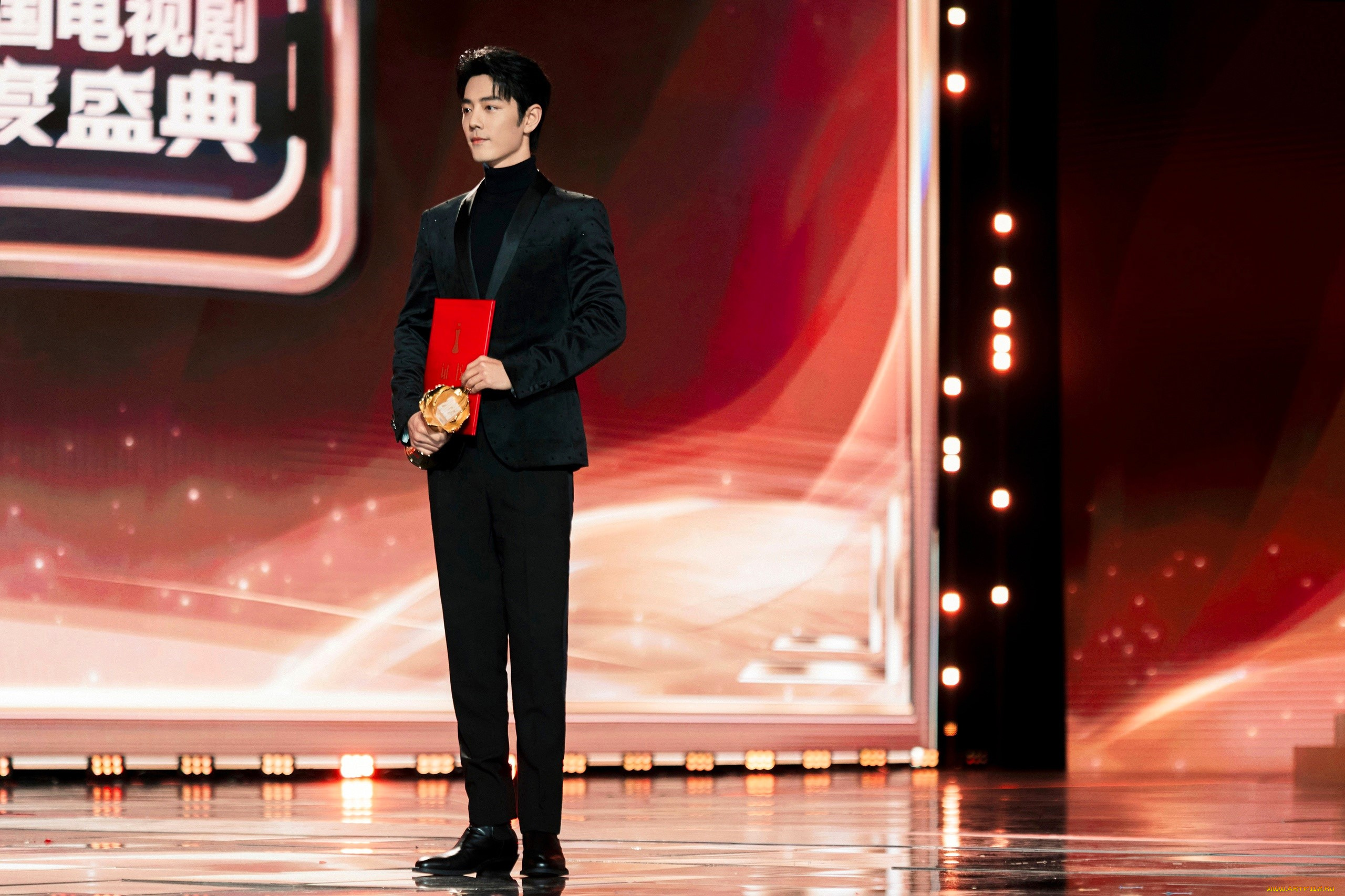мужчины, xiao, zhan, актер, костюм, награда, сцена, диплом