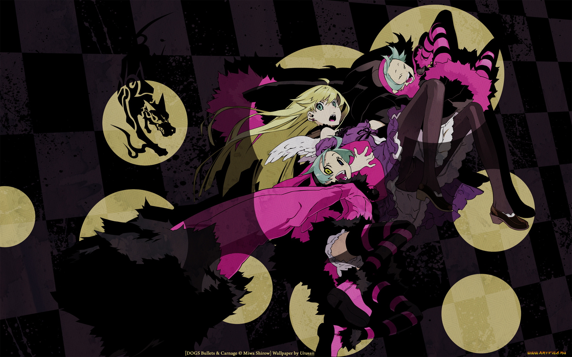 аниме, dogs, bullets, carnage