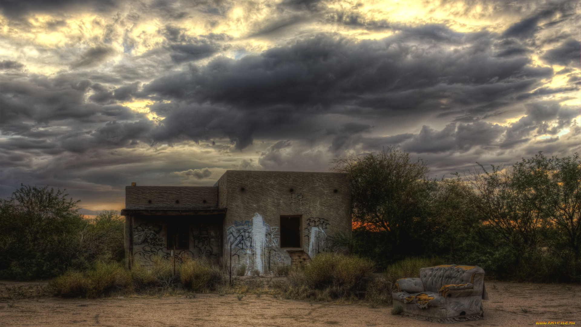 разное, развалины, руины, металлолом, хижина