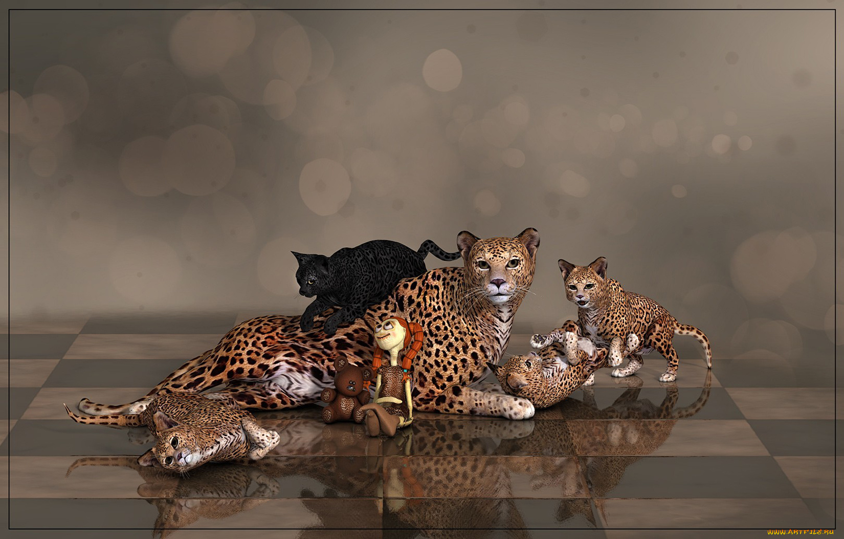 3д, графика, animals, животные, тигры