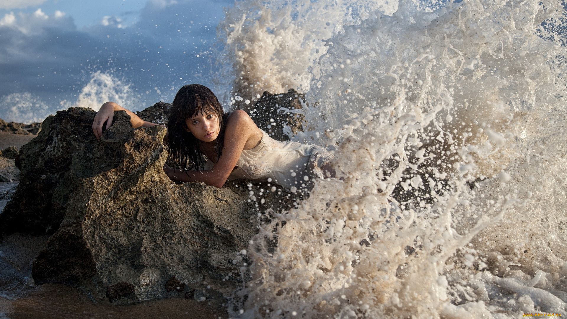 -Unsort, Брюнетки, Шатенки, девушки, unsort, брюнетки, шатенки, волна, море