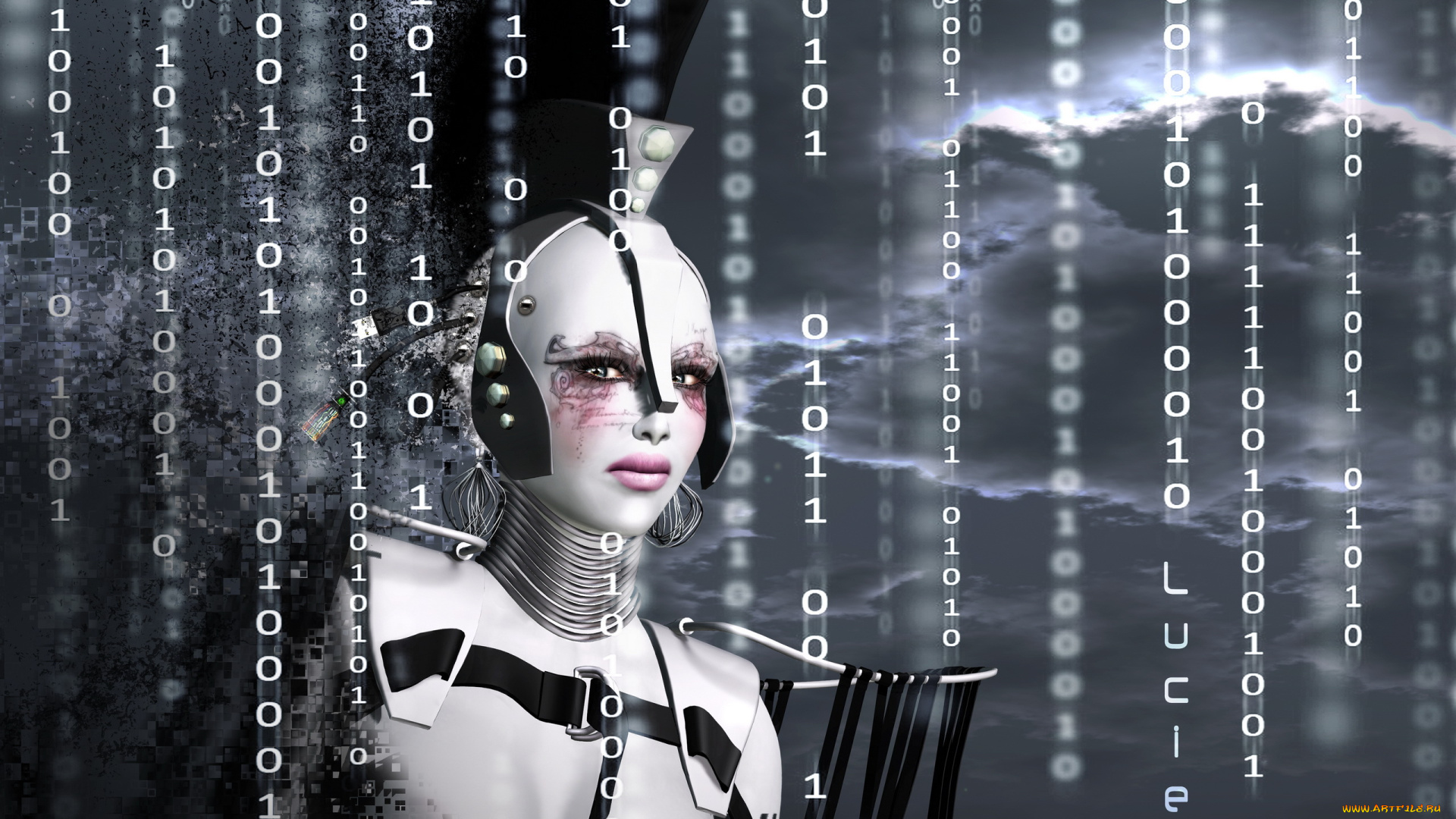 3д, графика, creatures, существа, рендеринг, робот, числа