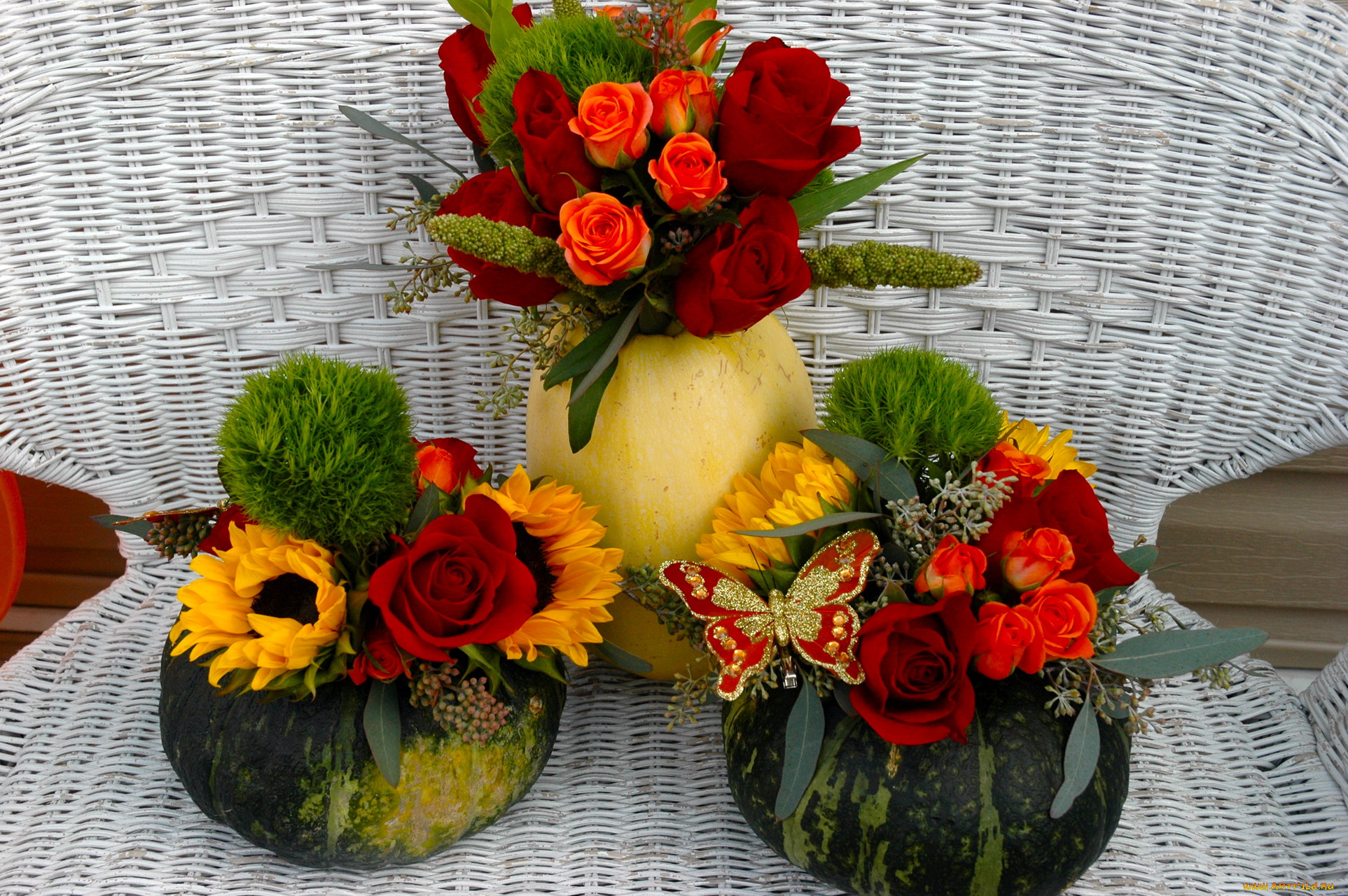 цветы, букеты, композиции, тыквы, букетики