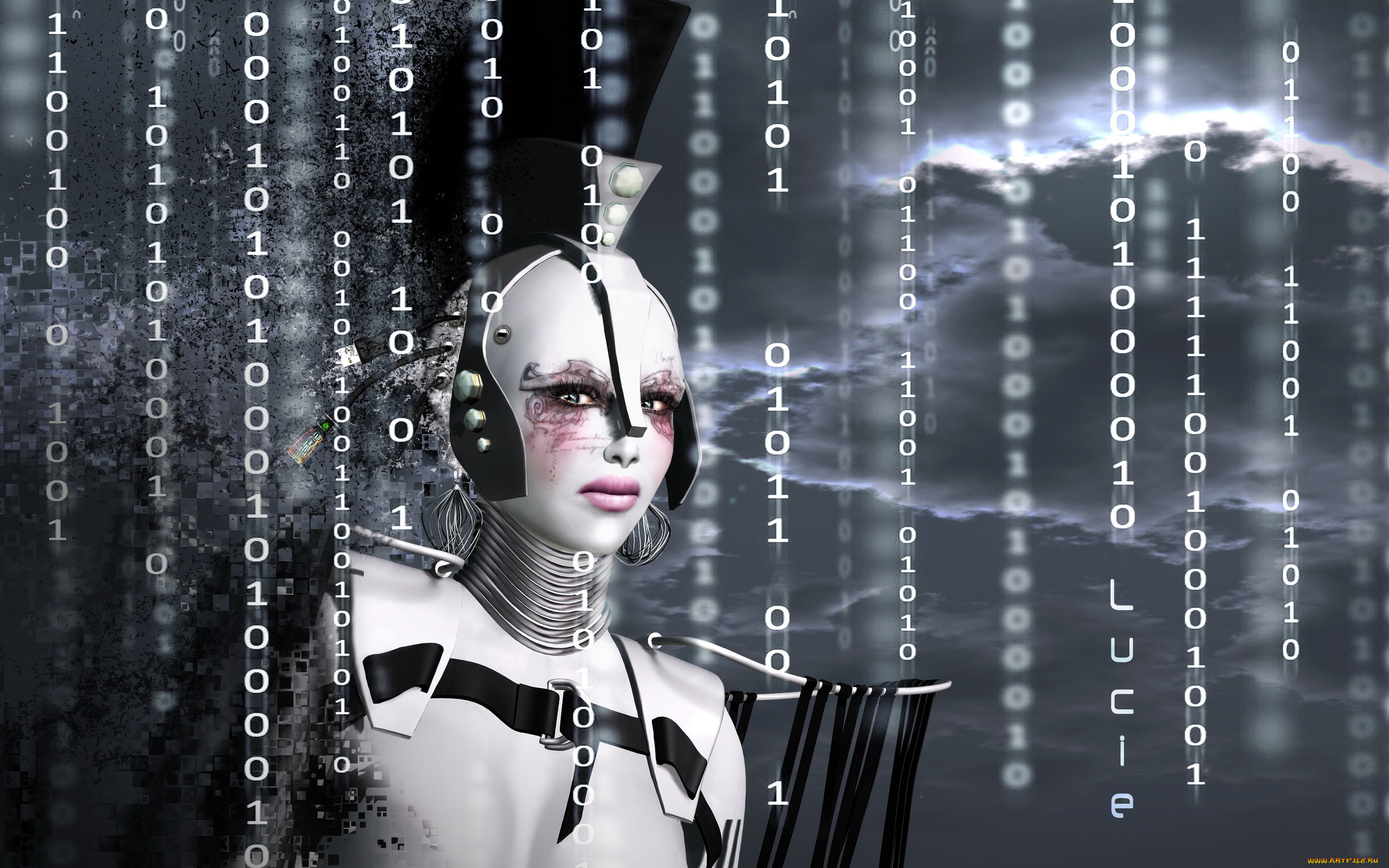 3д, графика, creatures, существа, рендеринг, робот, числа