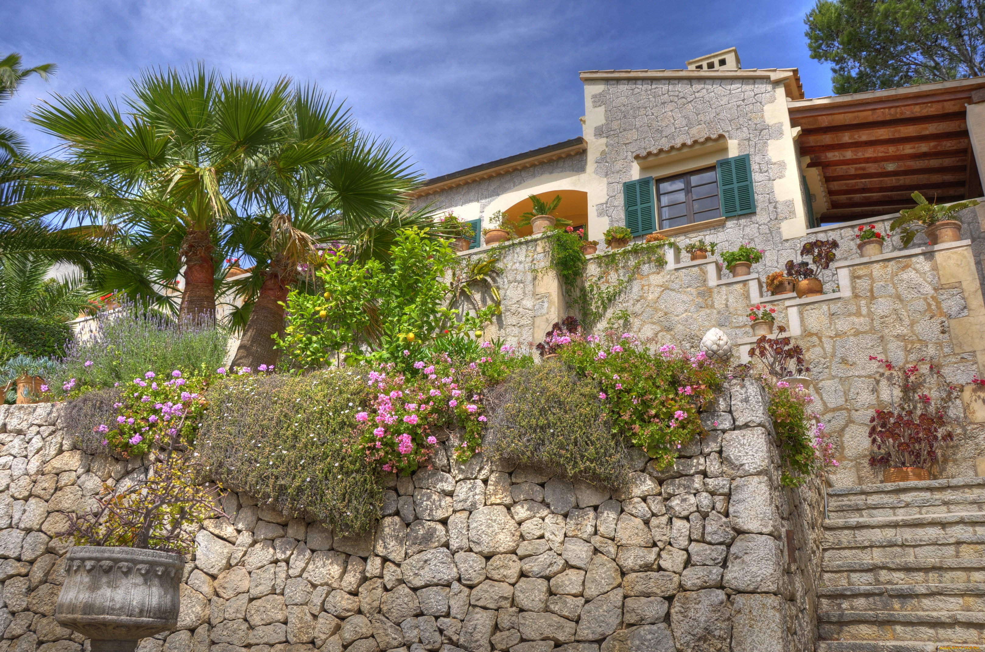 испания, балеарские, ва, польенса, города, здания, дома, о-ва