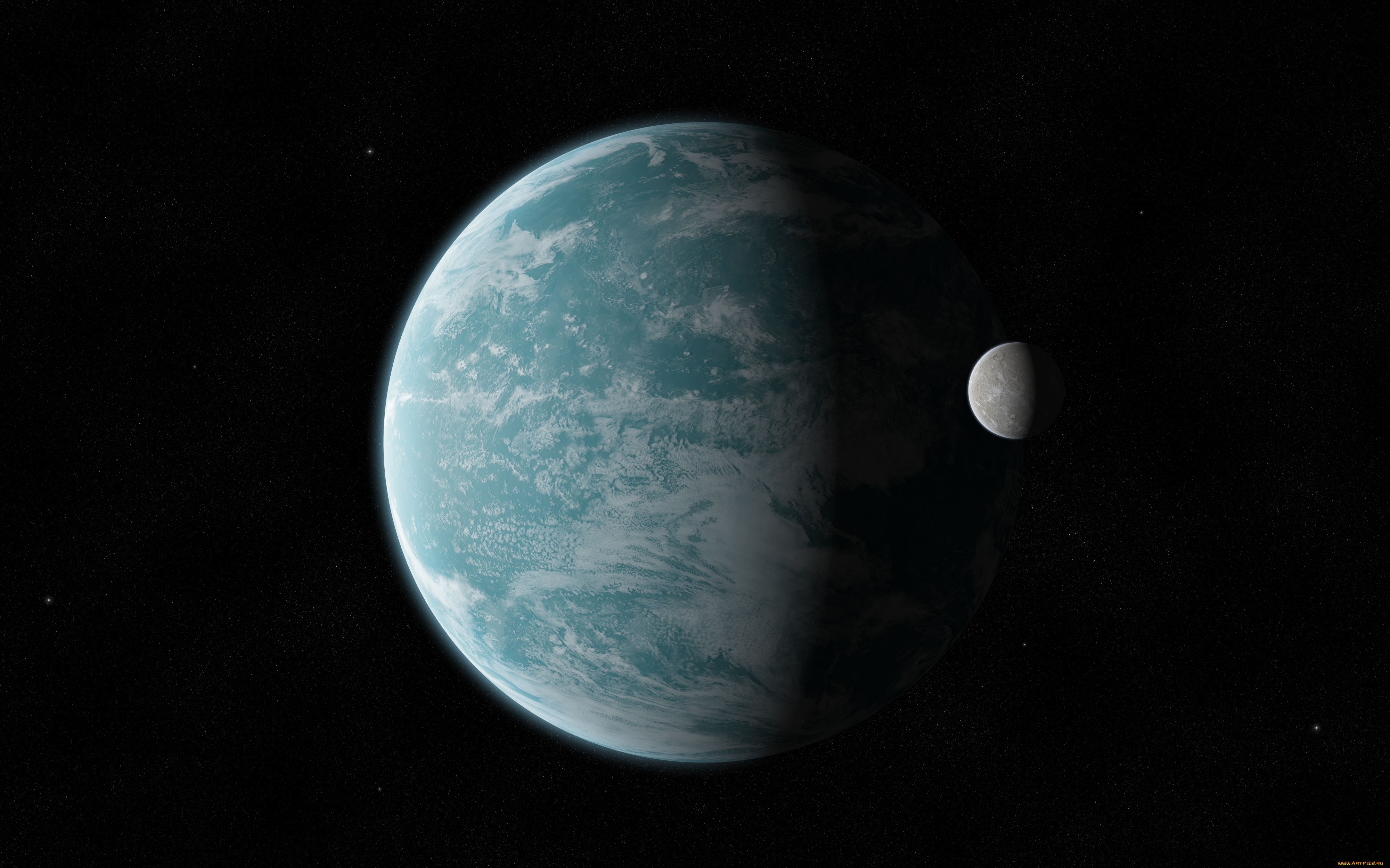 космос, арт, звезды, пространство, планета, спутник, бесконечность